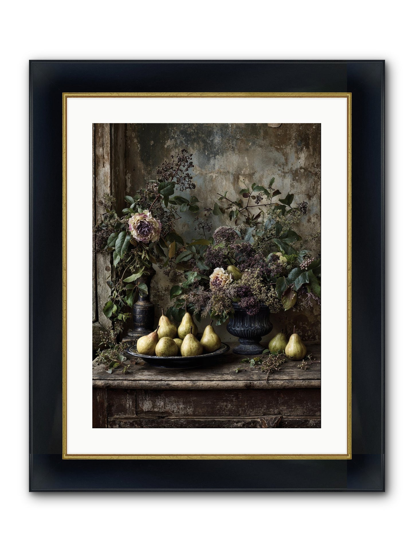Goldlit Framed Print - Wide Black w/Gold 18x24