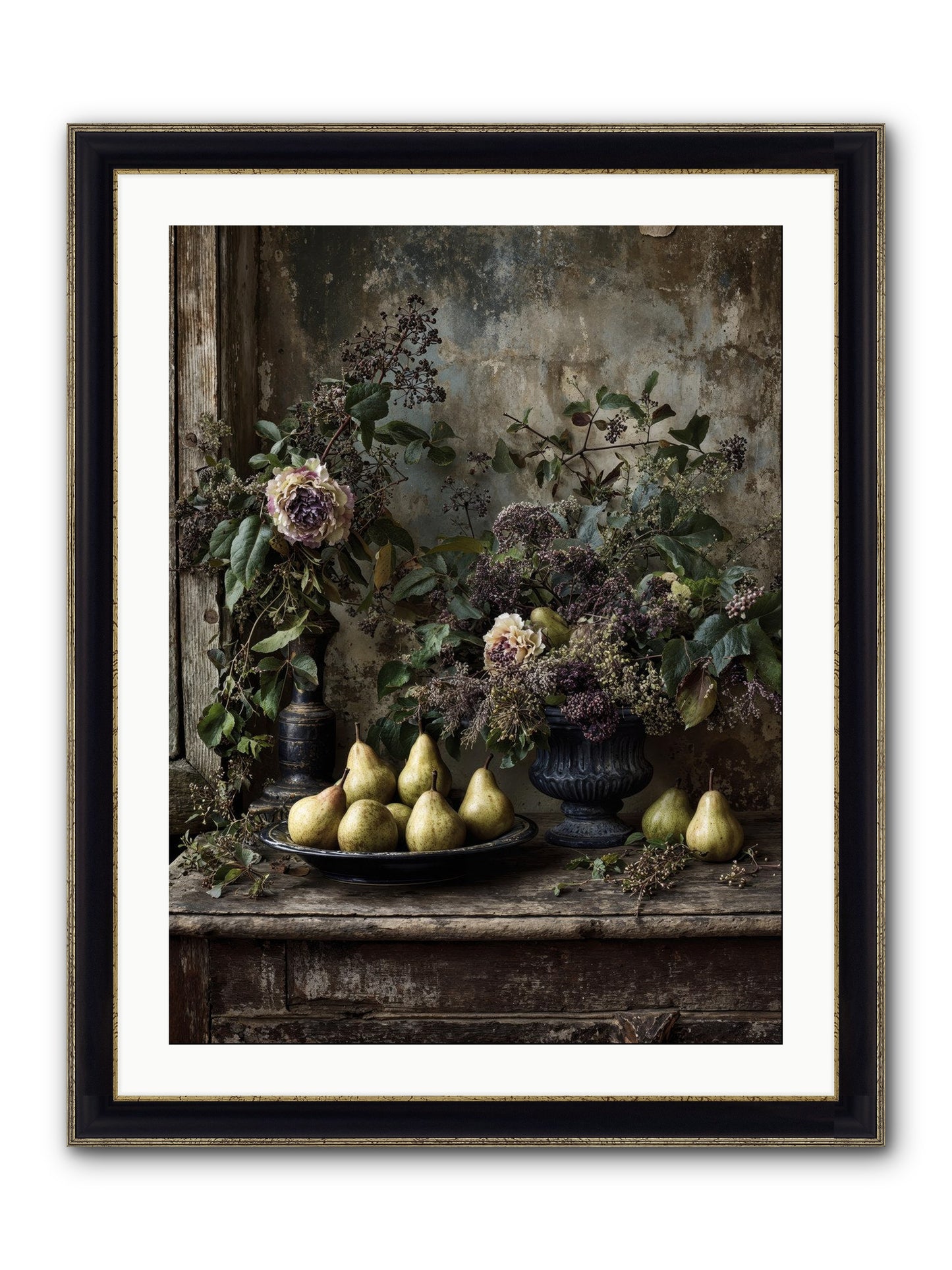 Goldlit Framed Print - Black & Gold 24x32
