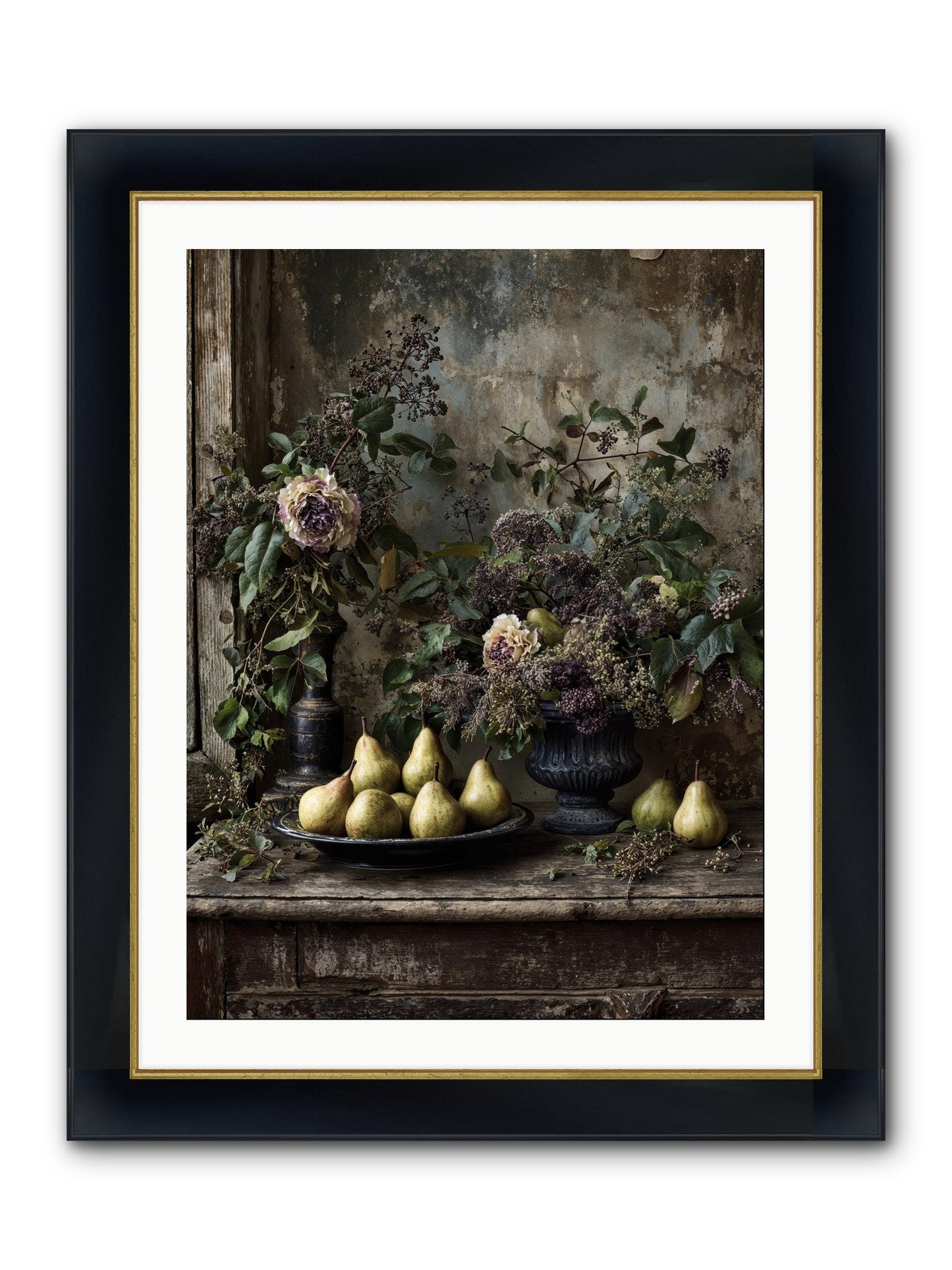 Goldlit Framed Print - Wide Black w/Gold 24x32