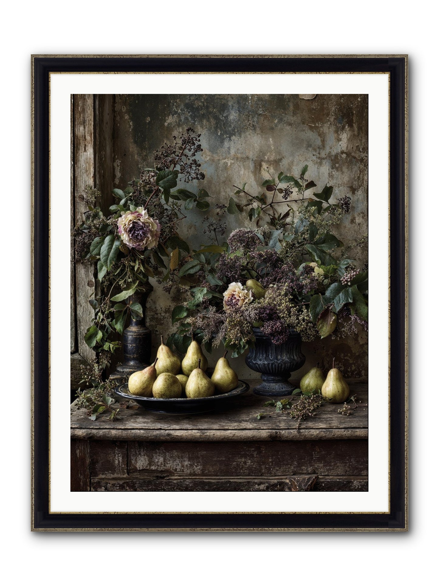 Goldlit Framed Print - Black & Gold 30x40