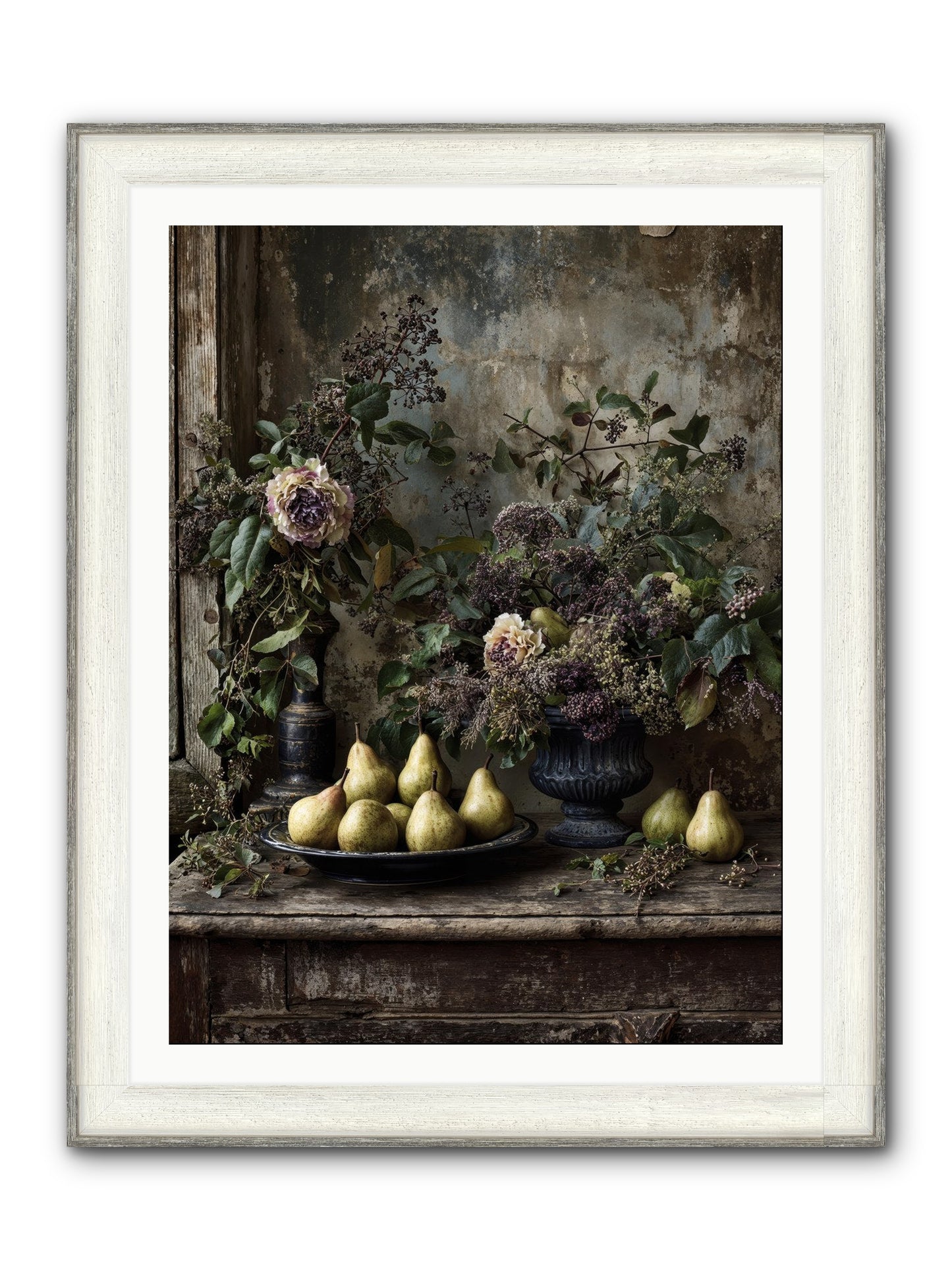 Goldlit Framed Print - Driftwood White 30x40