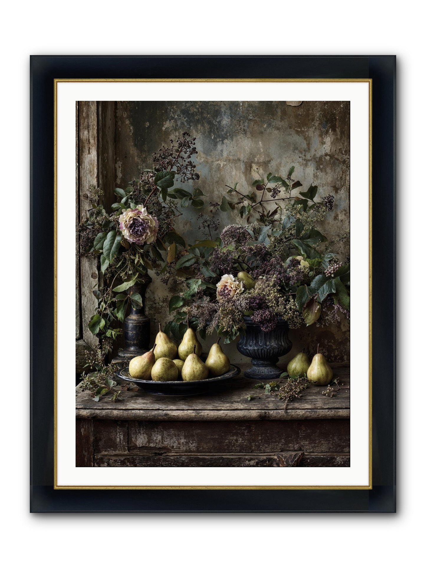 Goldlit Framed Print - Wide Black w/Gold 30x40