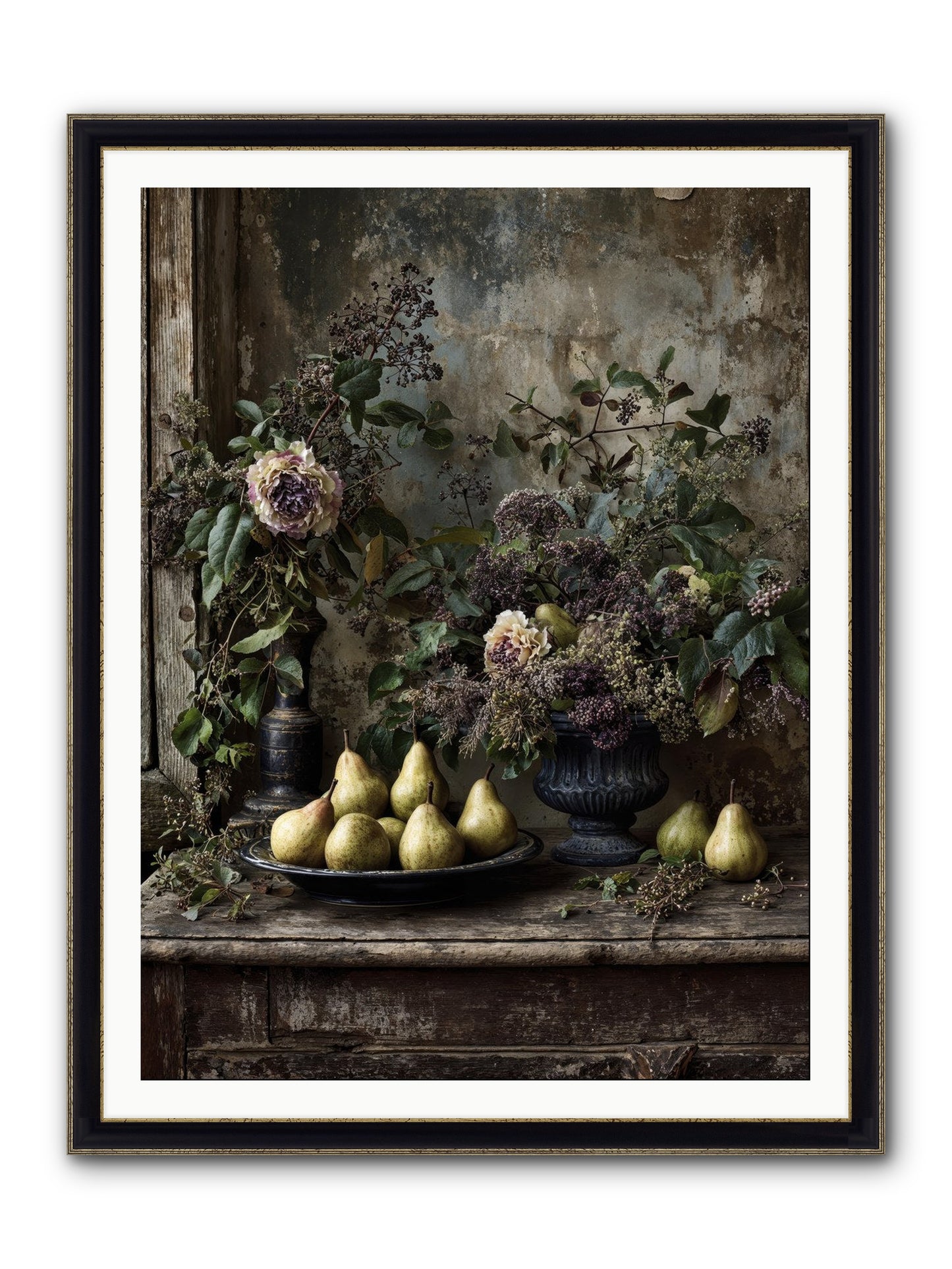 Goldlit Framed Print - Black & Gold 36x48