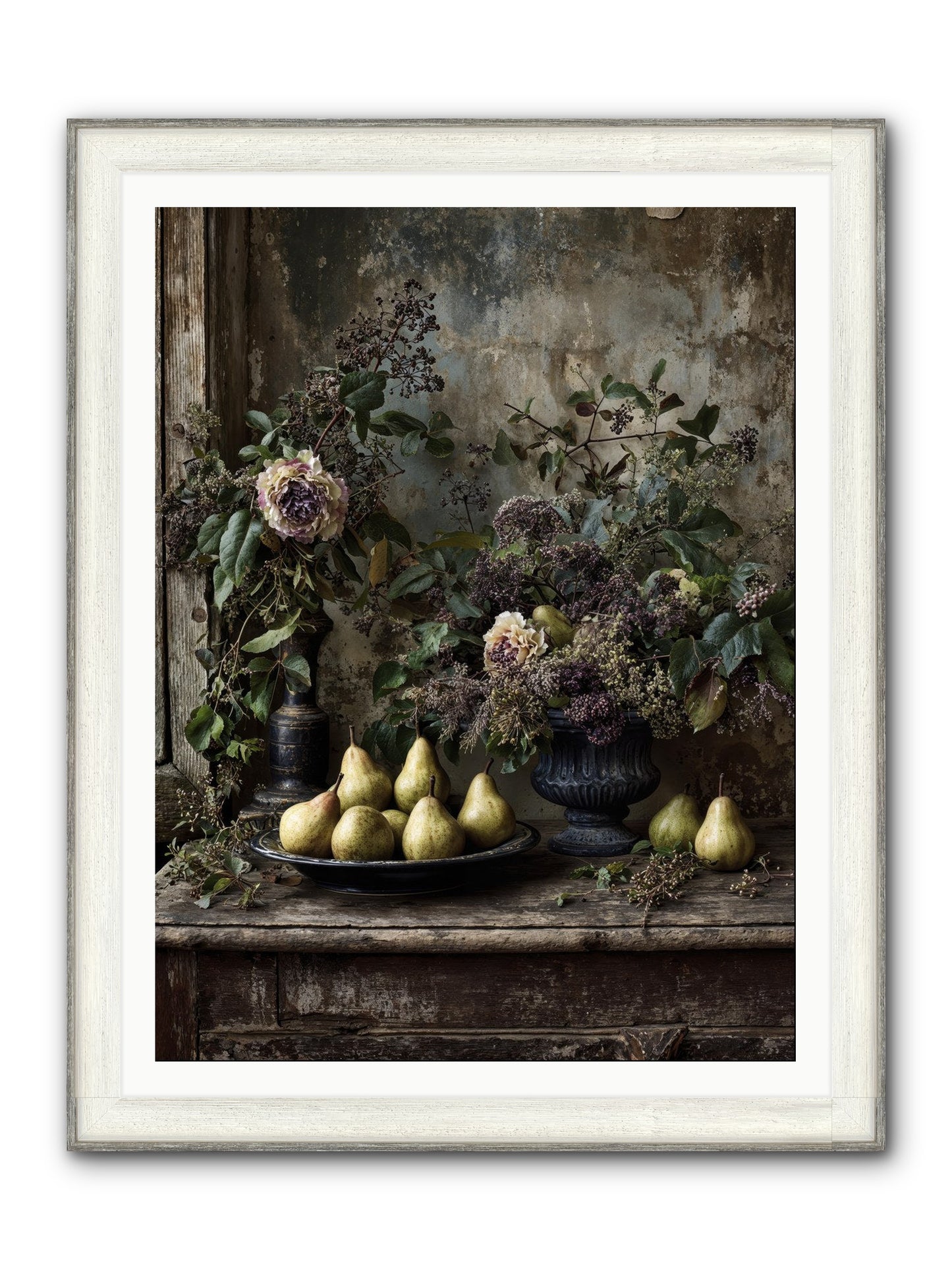 Goldlit Framed Print - Driftwood White 36x48