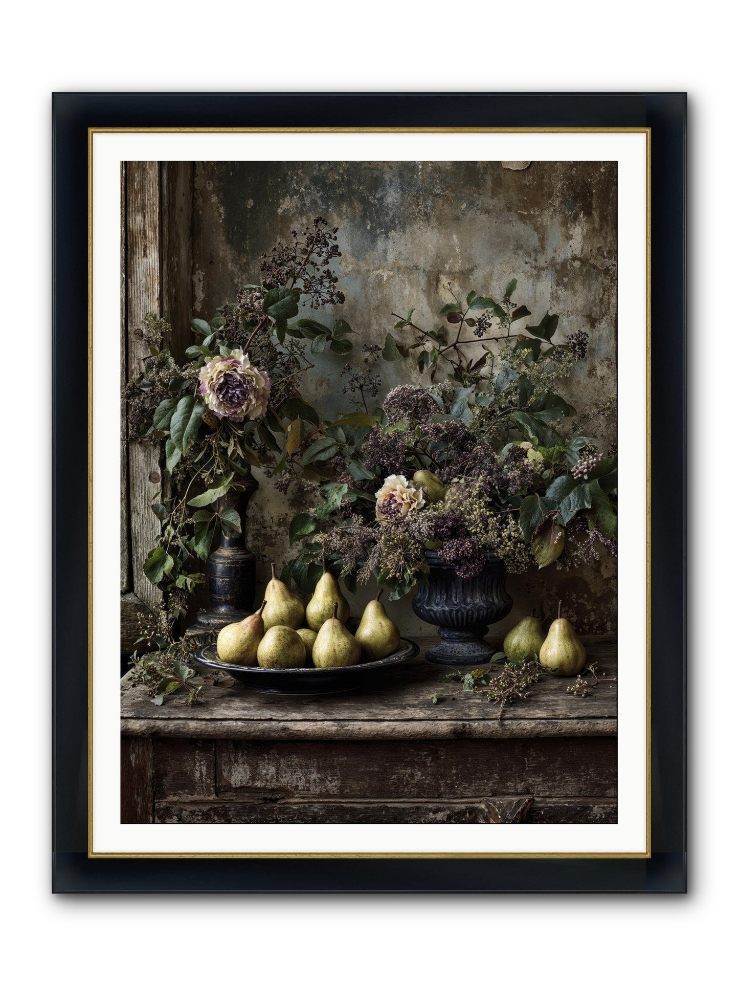 Goldlit Framed Print - Wide Black w/Gold 36x48
