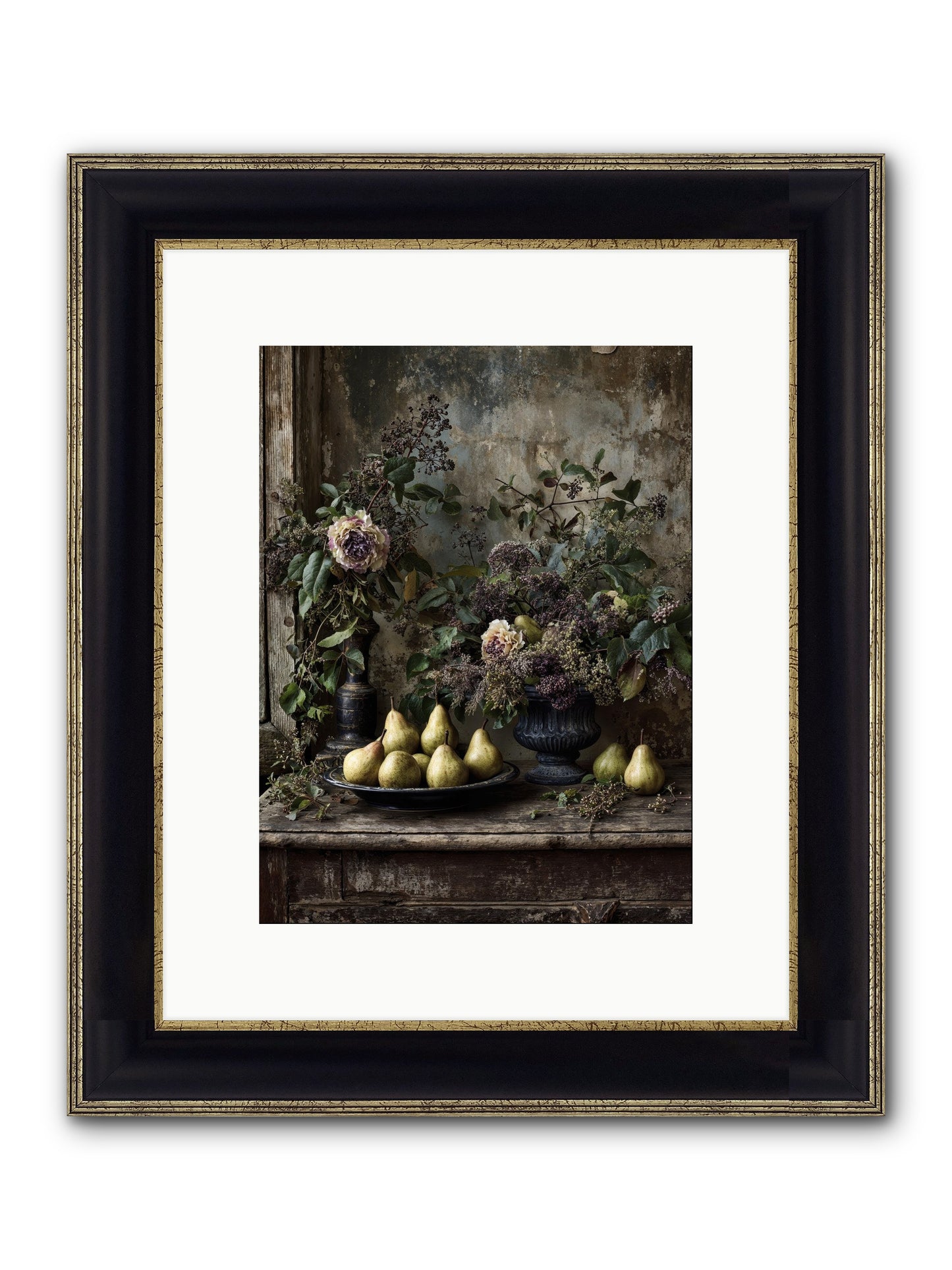 Goldlit Framed Print - Black & Gold 9x12