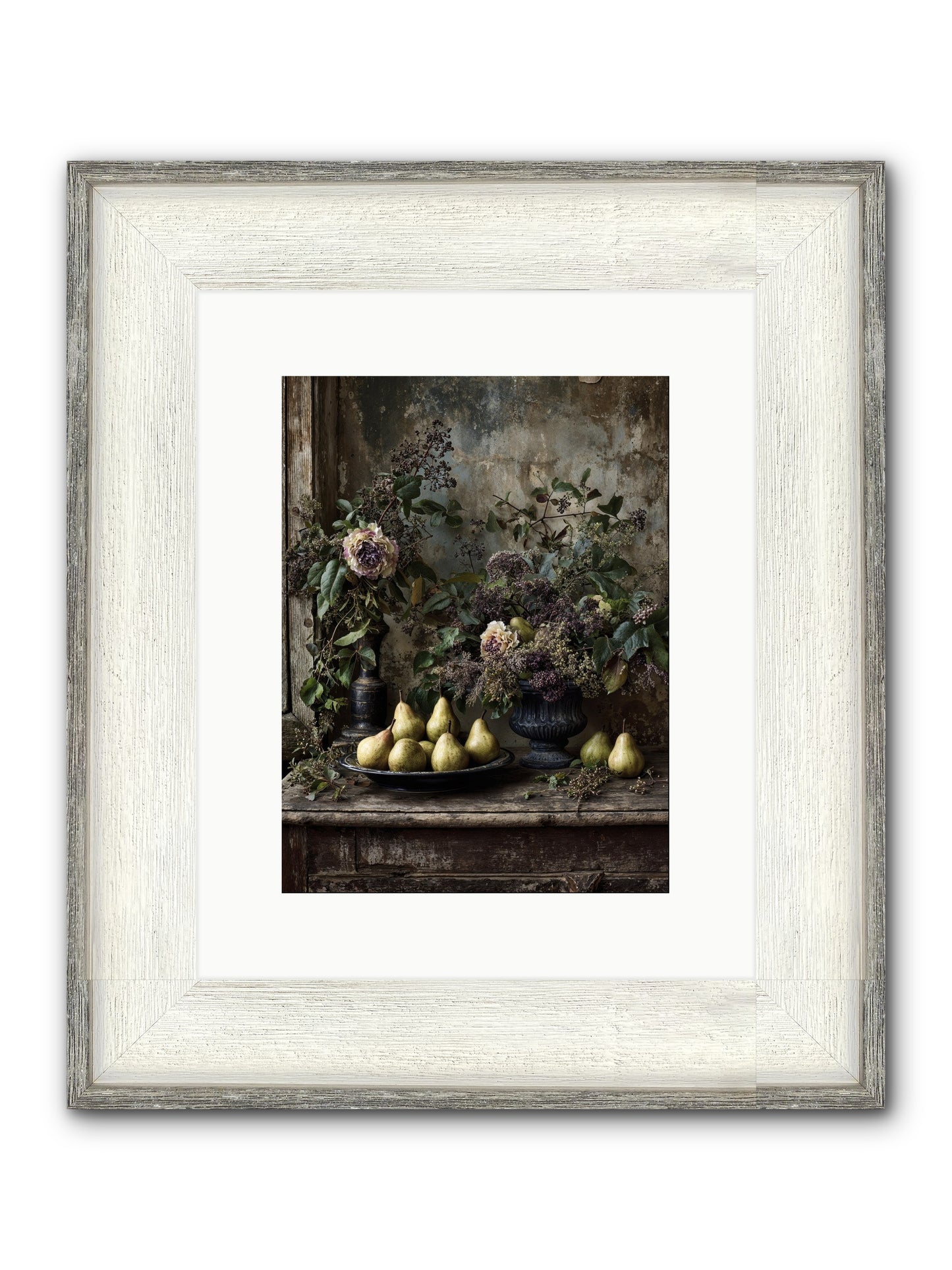 Goldlit Framed Print - Driftwood White 9x12