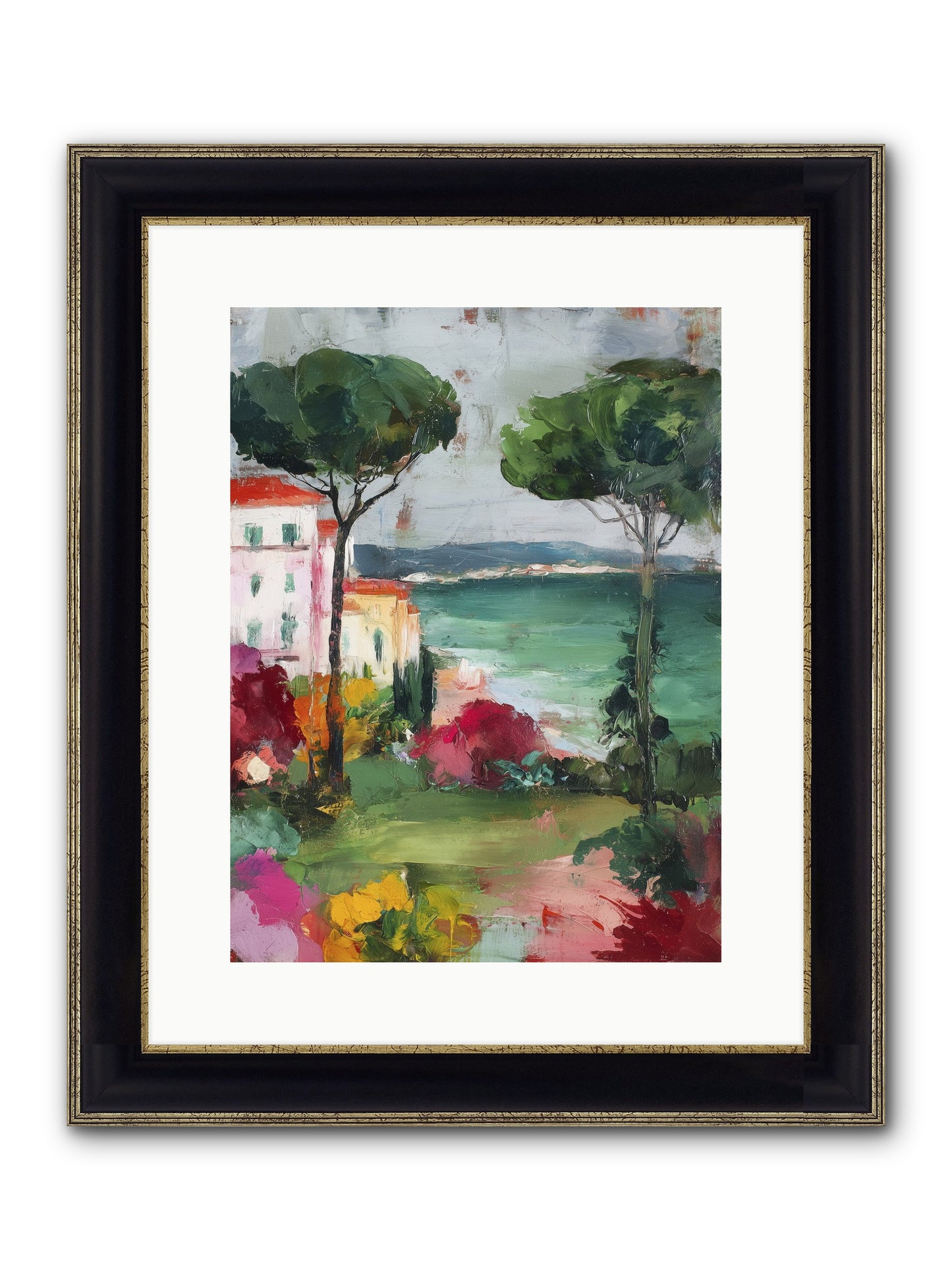 Gossamer Evenings Framed Print - Black & Gold 12x16