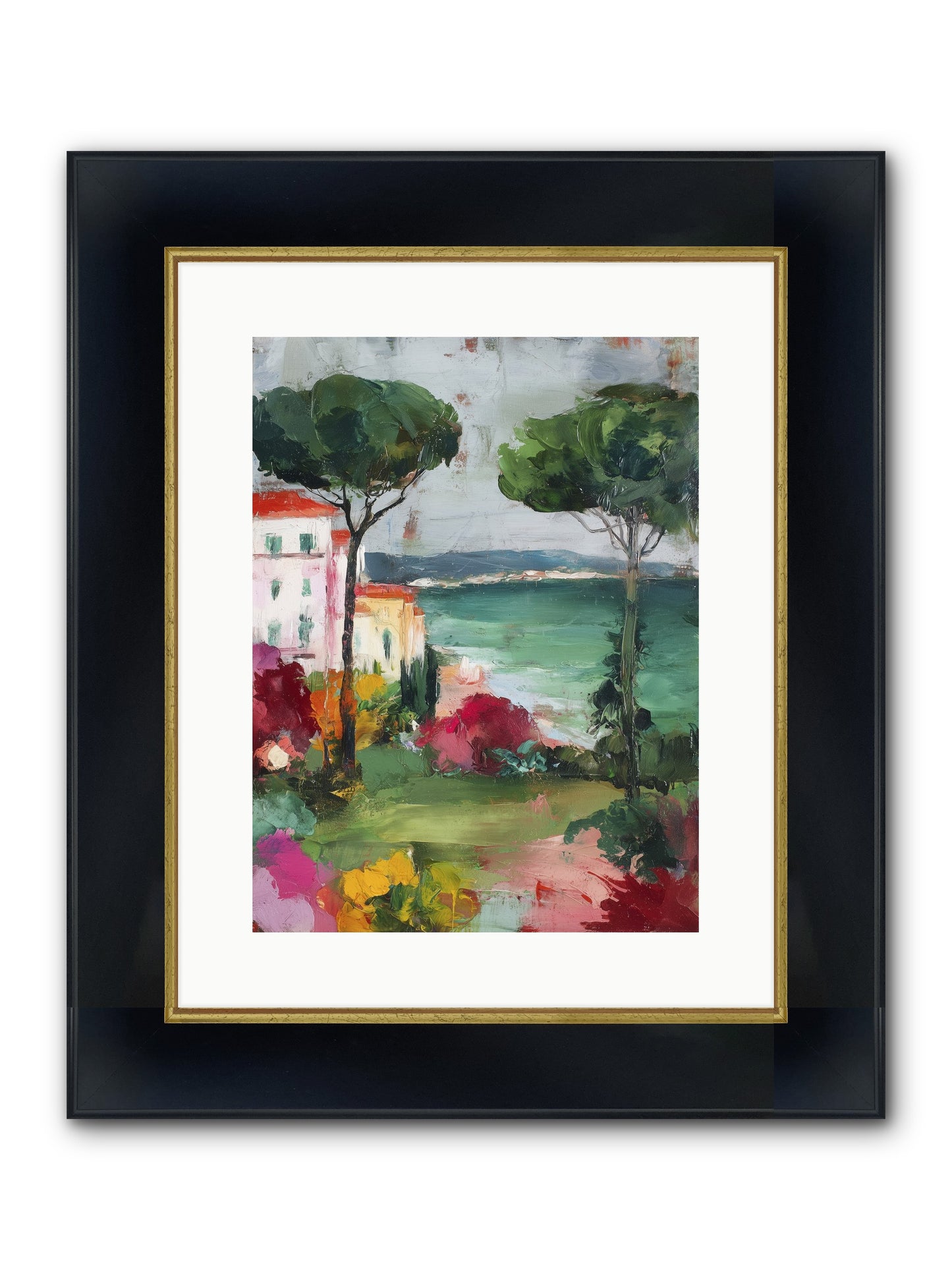 Gossamer Evenings Framed Print - Wide Black w/Gold 12x16