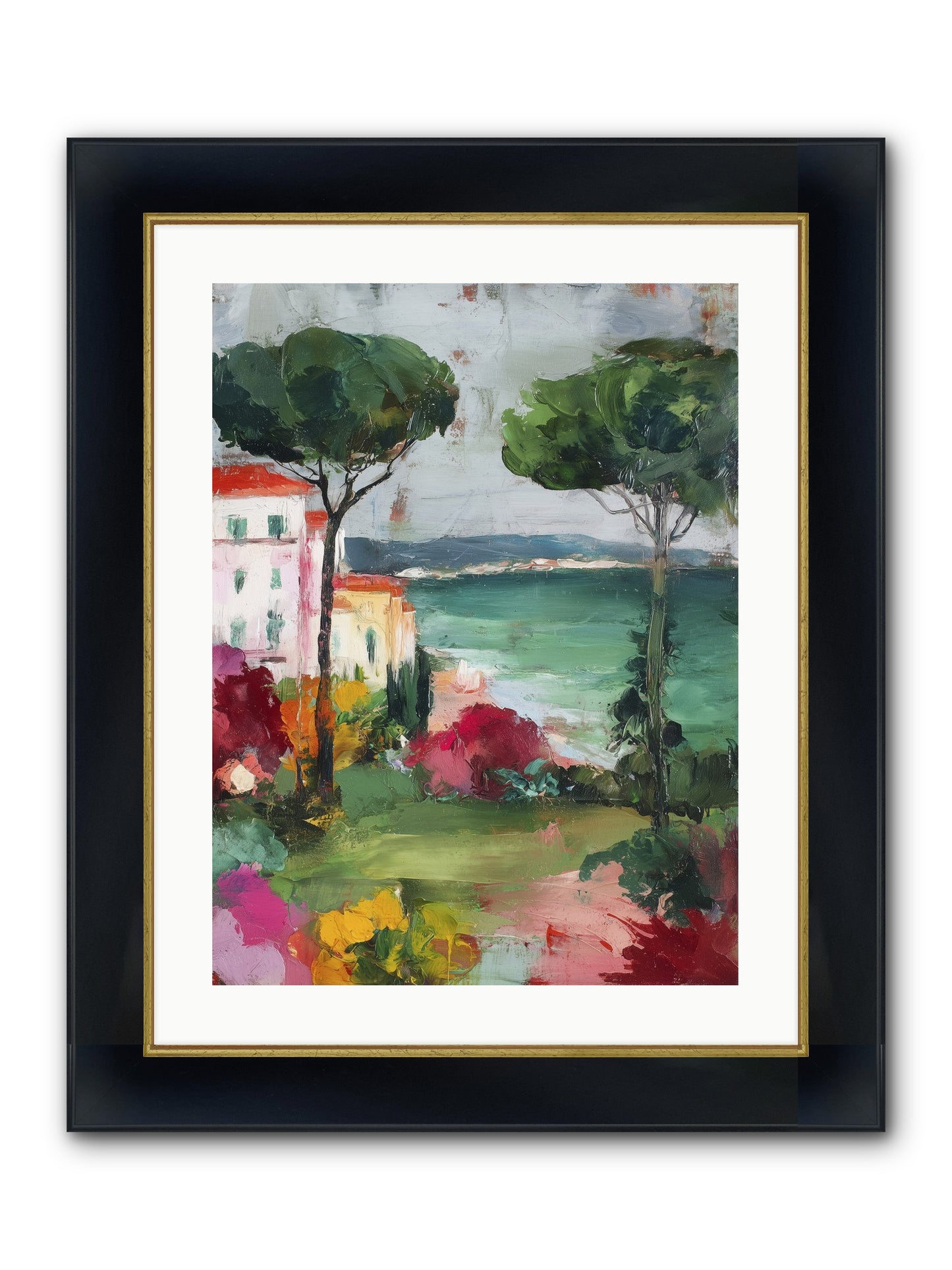 Gossamer Evenings Framed Print - Wide Black w/Gold 18x24