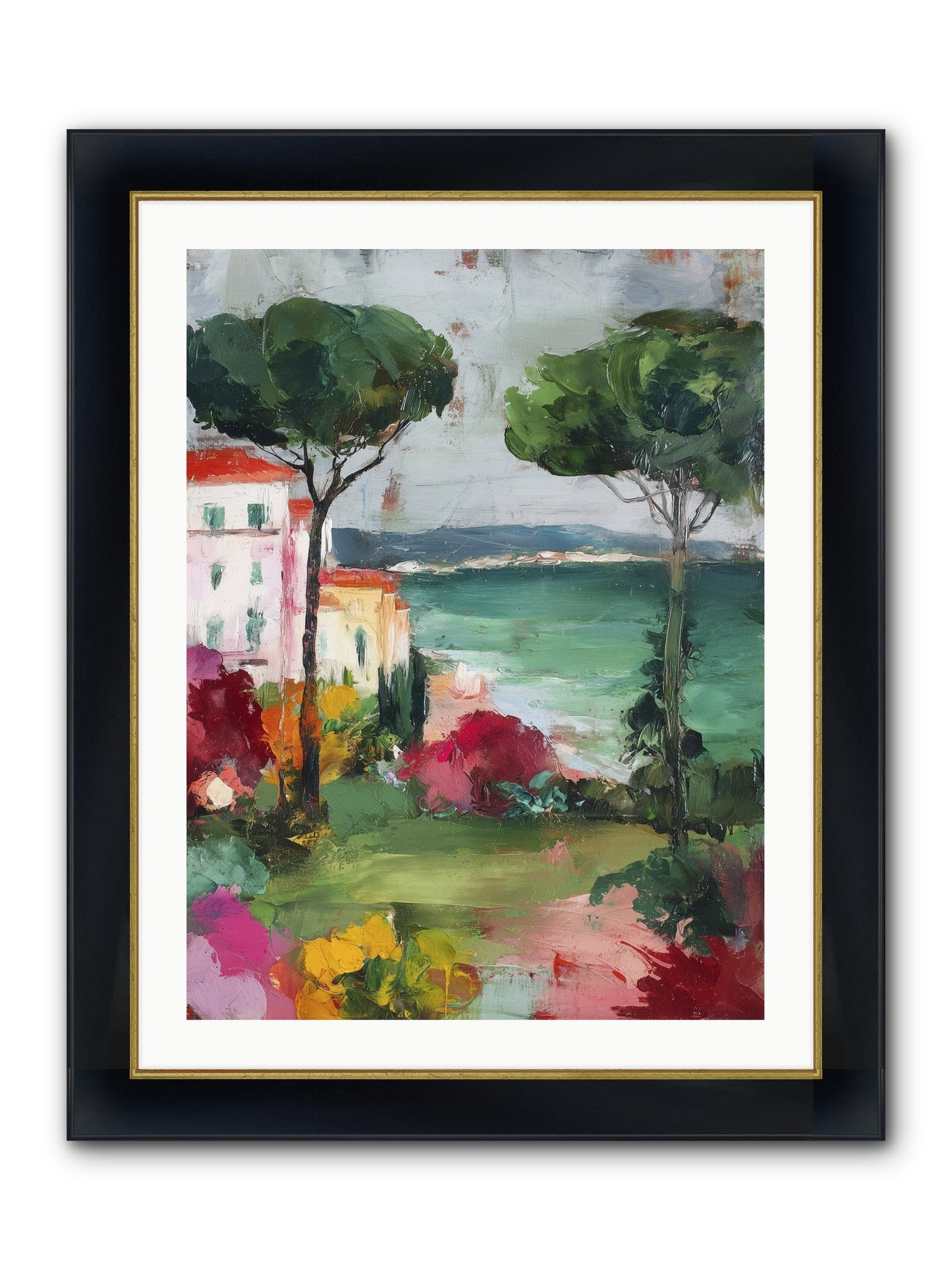 Gossamer Evenings Framed Print - Wide Black w/Gold 24x32