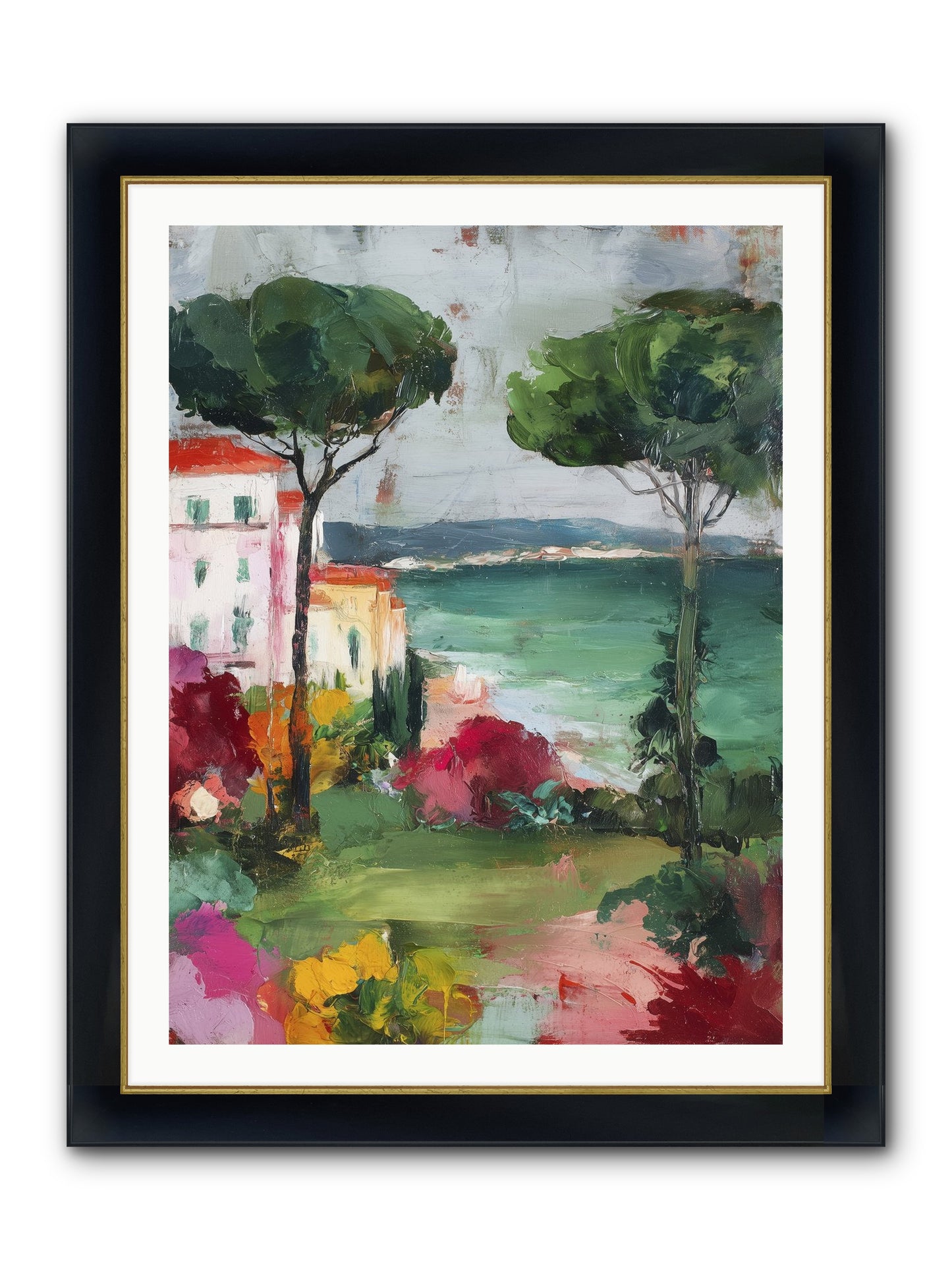 Gossamer Evenings Framed Print - Wide Black w/Gold 30x40