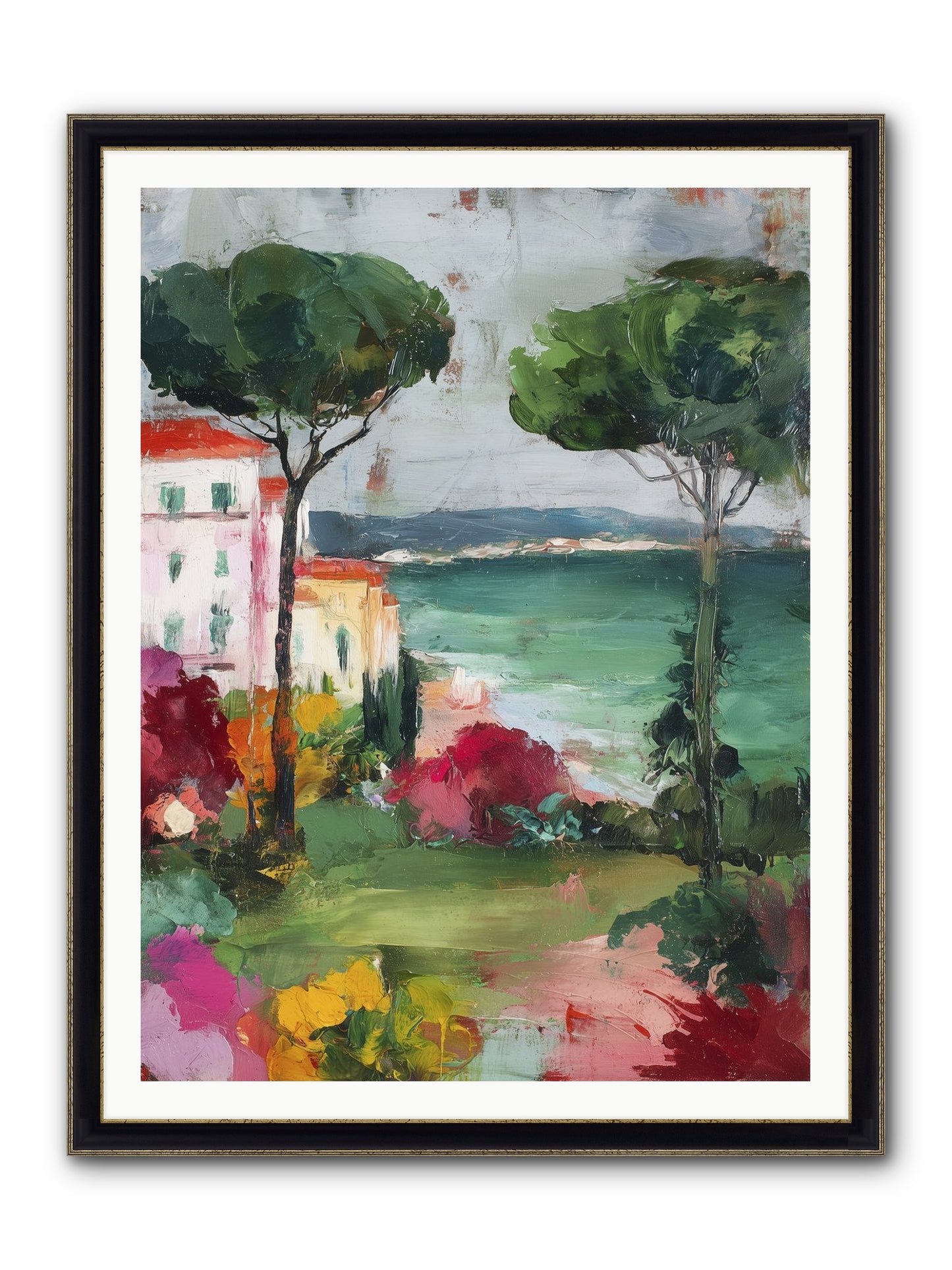 Gossamer Evenings Framed Print - Black & Gold 36x48