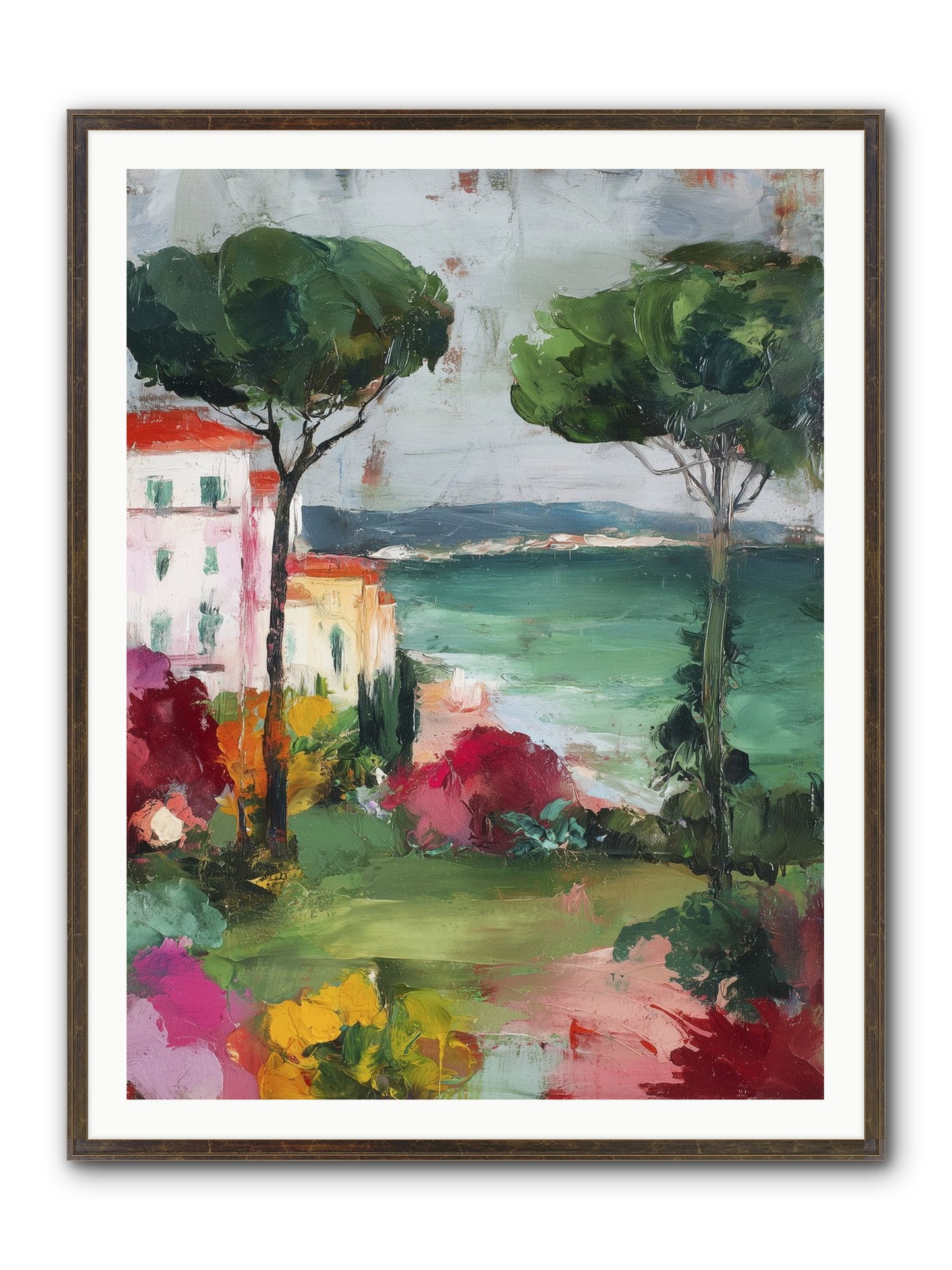 Gossamer Evenings Framed Print - Slimwoods Black/Gold 36x48