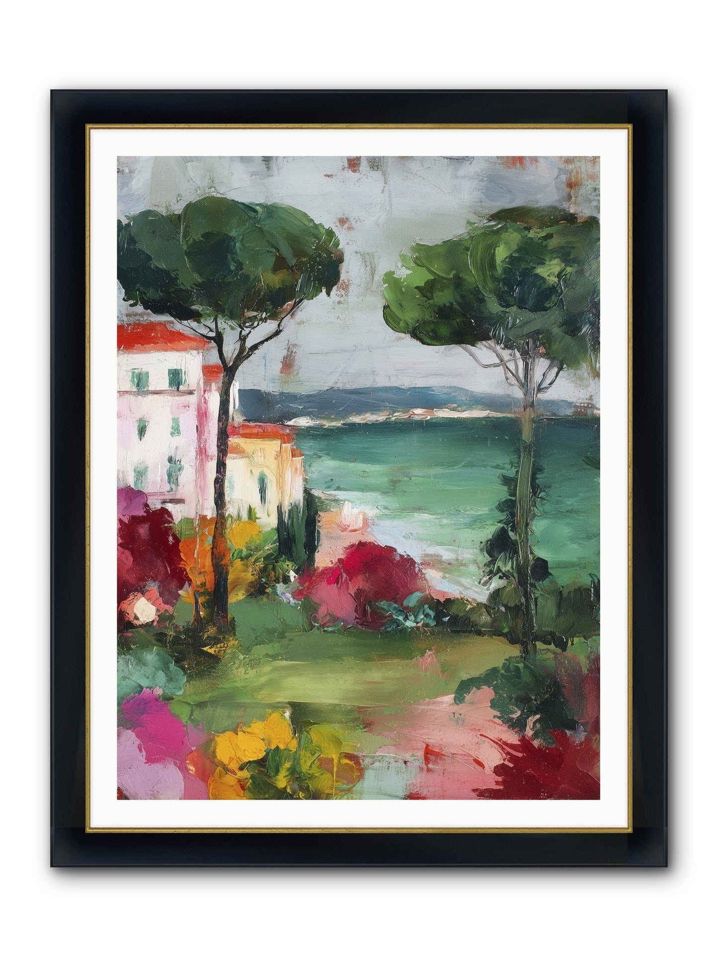 Gossamer Evenings Framed Print - Wide Black w/Gold 36x48
