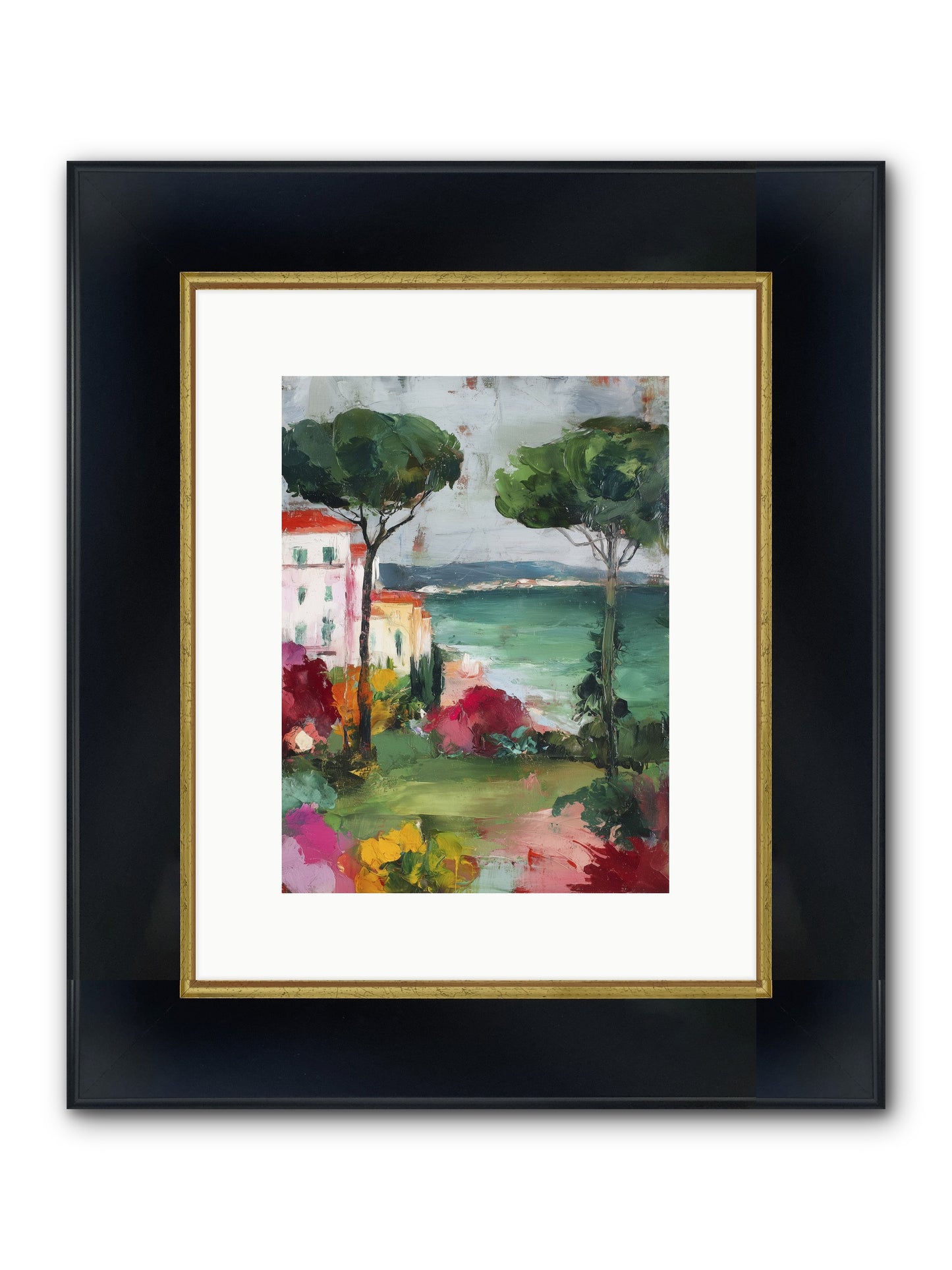 Gossamer Evenings Framed Print - Wide Black w/Gold 9x12