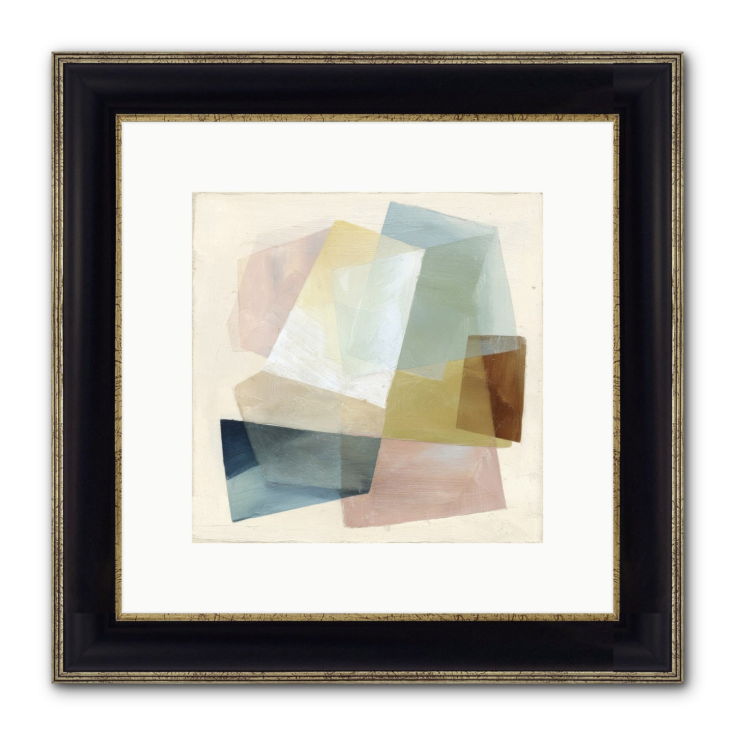 Gossamer Fold Framed Print - Black & Gold 10x10