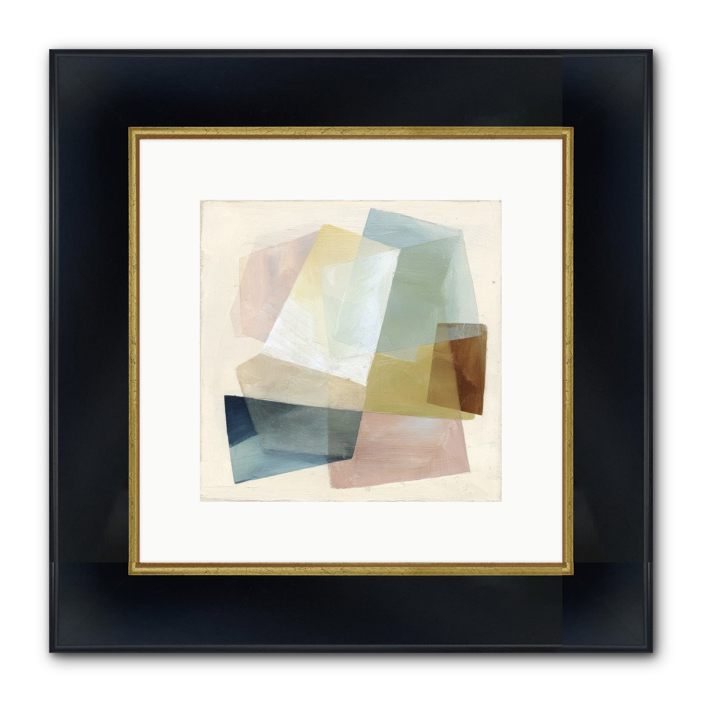 Gossamer Fold Framed Print - Wide Black w/Gold 10x10