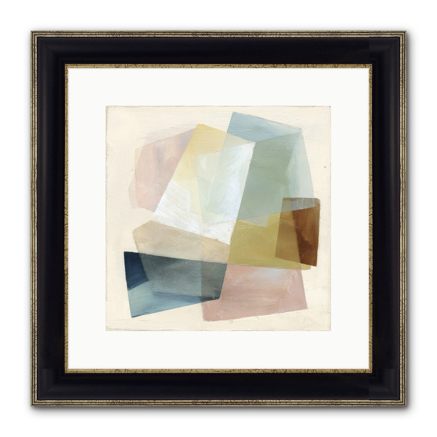 Gossamer Fold Framed Print - Black & Gold 12x12
