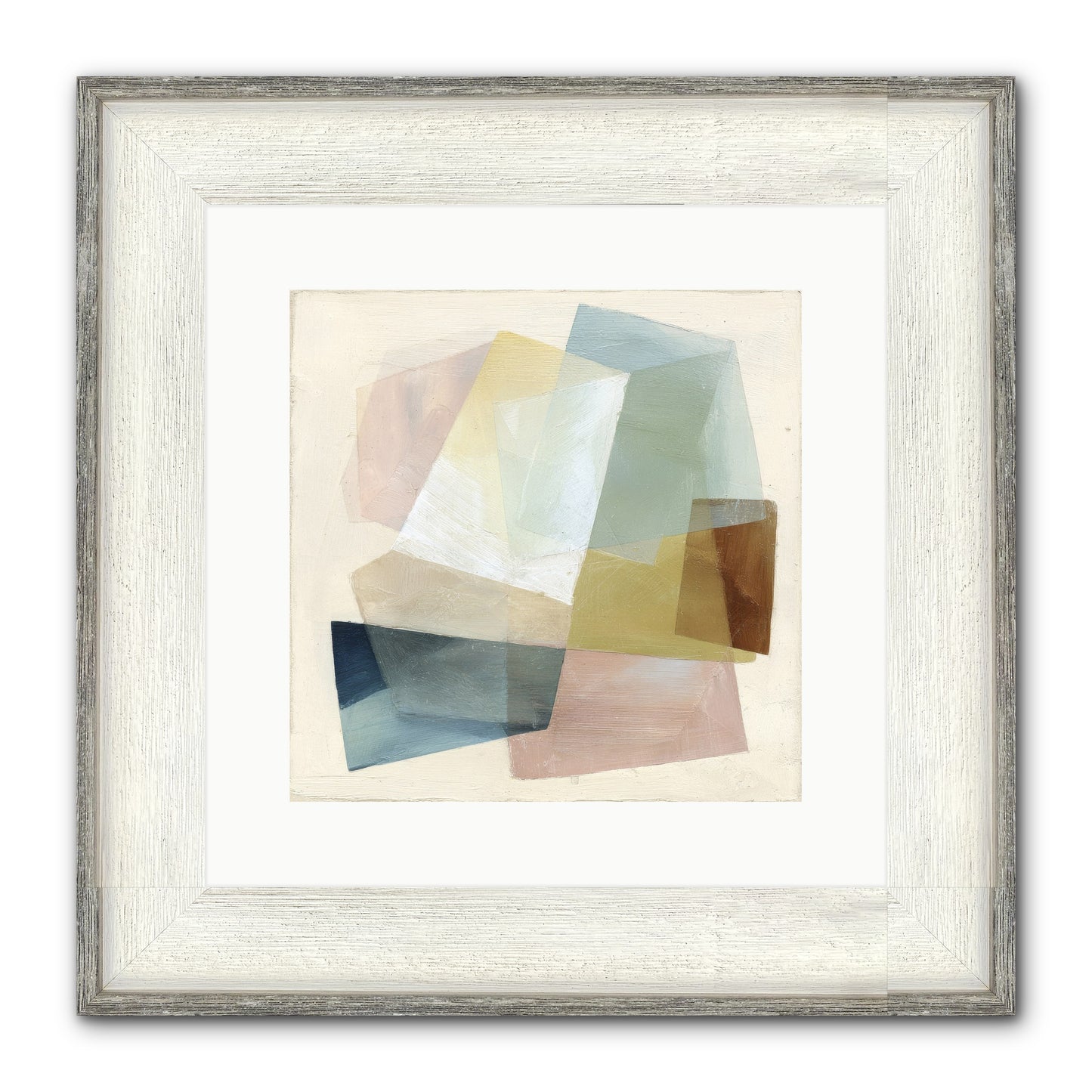 Gossamer Fold Framed Print - Driftwood White 12x12