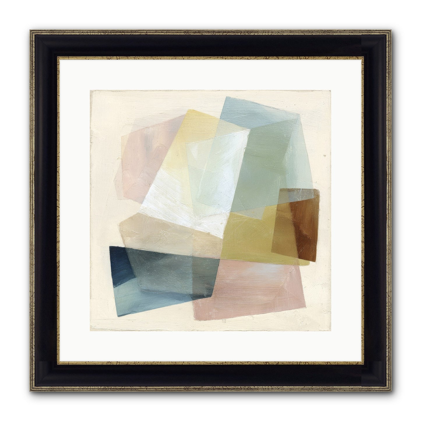 Gossamer Fold Framed Print - Black & Gold 16x16