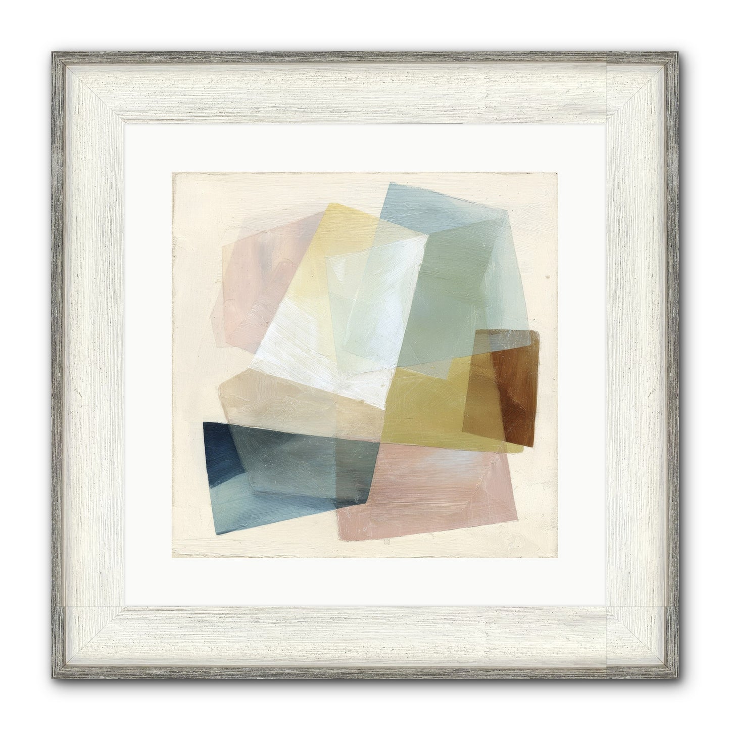 Gossamer Fold Framed Print - Driftwood White 16x16