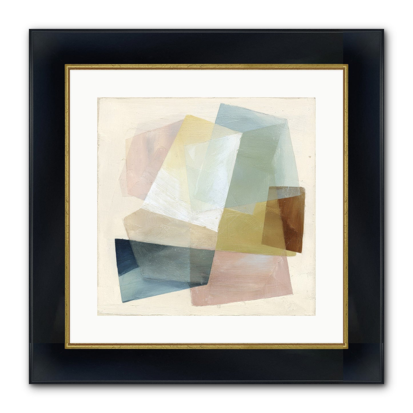 Gossamer Fold Framed Print - Wide Black w/Gold 16x16