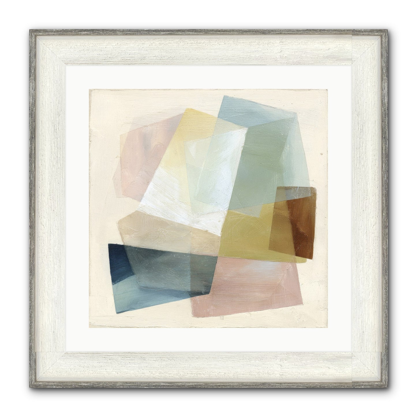 Gossamer Fold Framed Print - Driftwood White 20x20