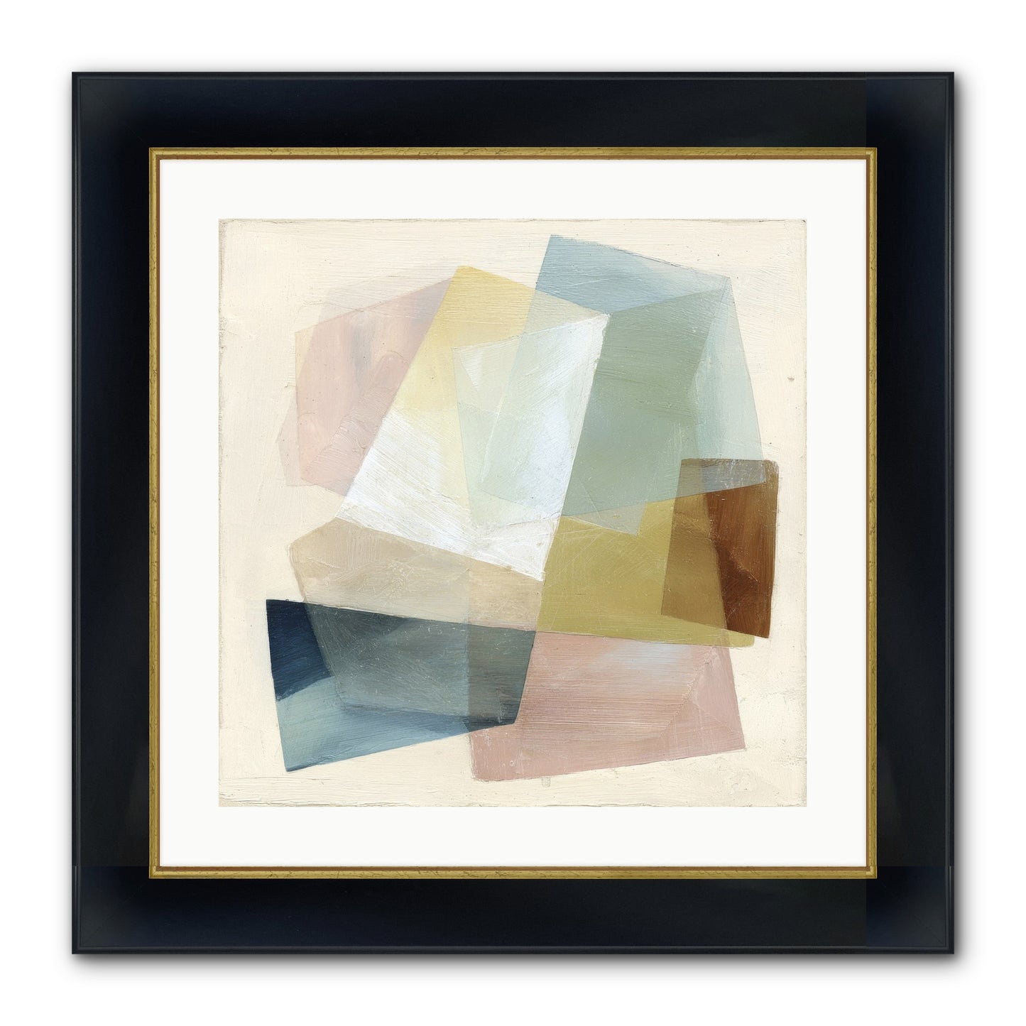 Gossamer Fold Framed Print - Wide Black w/Gold 20x20