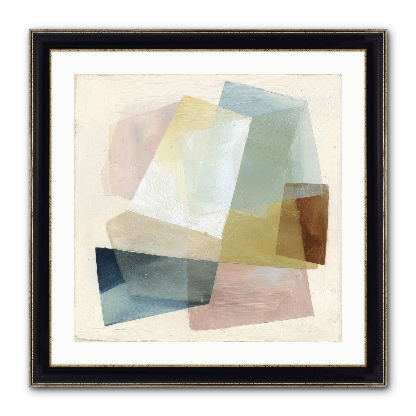 Gossamer Fold Framed Print - Black & Gold 24x24