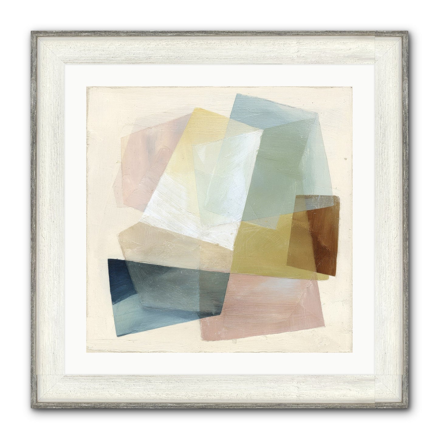 Gossamer Fold Framed Print - Driftwood White 24x24