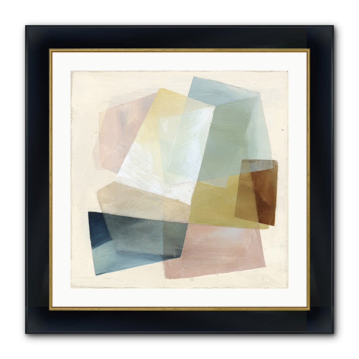 Gossamer Fold Framed Print - Wide Black w/Gold 24x24