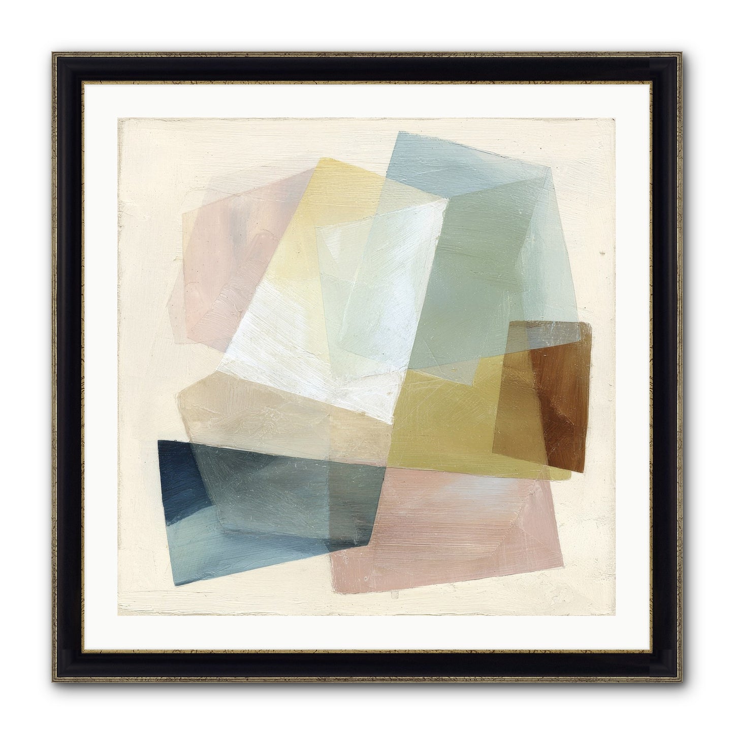 Gossamer Fold Framed Print - Black & Gold 30x30