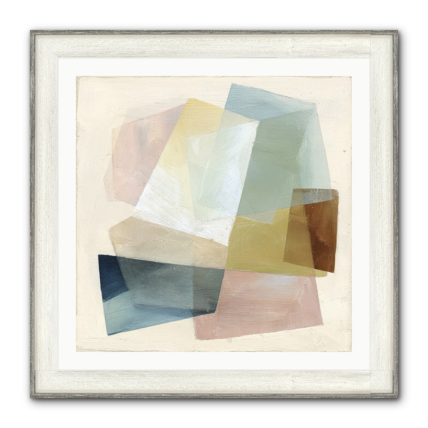 Gossamer Fold Framed Print - Driftwood White 30x30