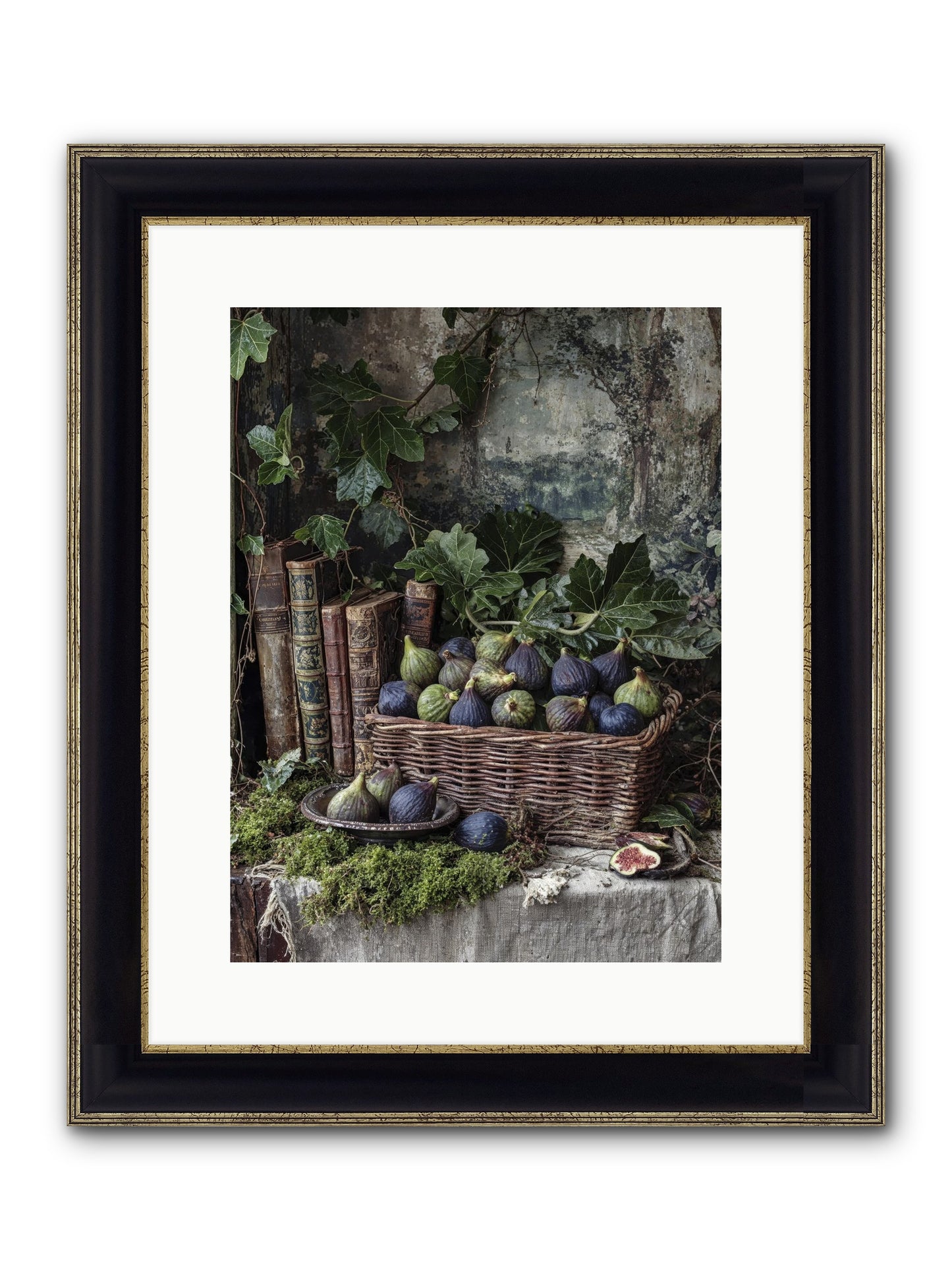 Grace Distilled Framed Print - Black & Gold 12x16