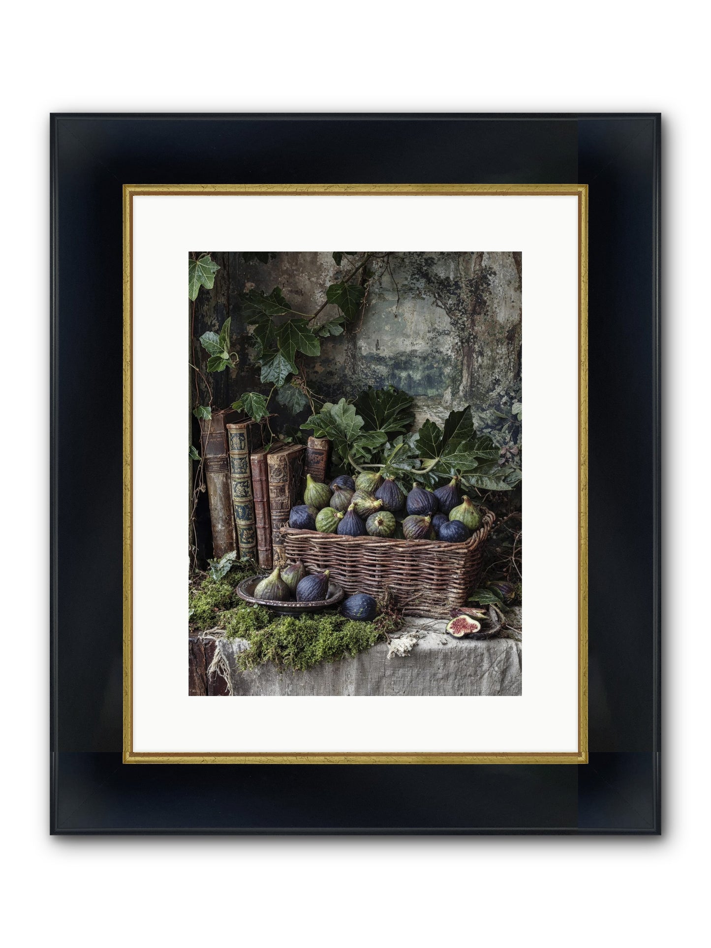 Grace Distilled Framed Print - Wide Black w/Gold 12x16