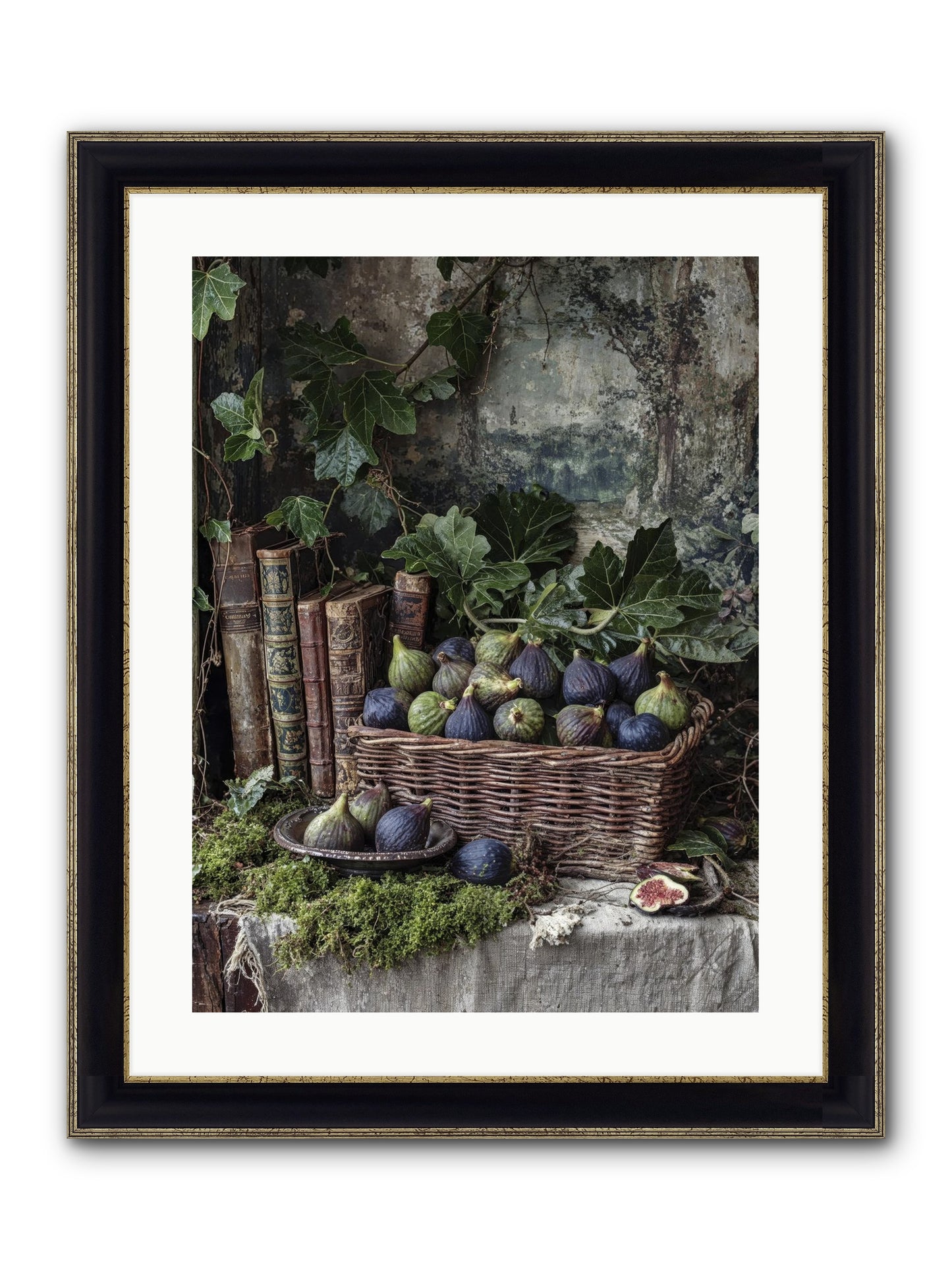 Grace Distilled Framed Print - Black & Gold 18x24