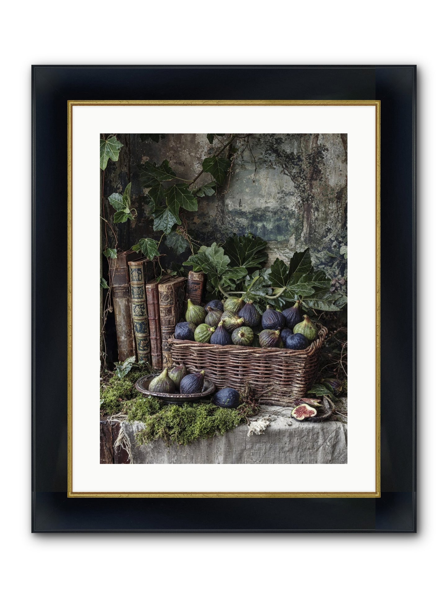 Grace Distilled Framed Print - Wide Black w/Gold 18x24