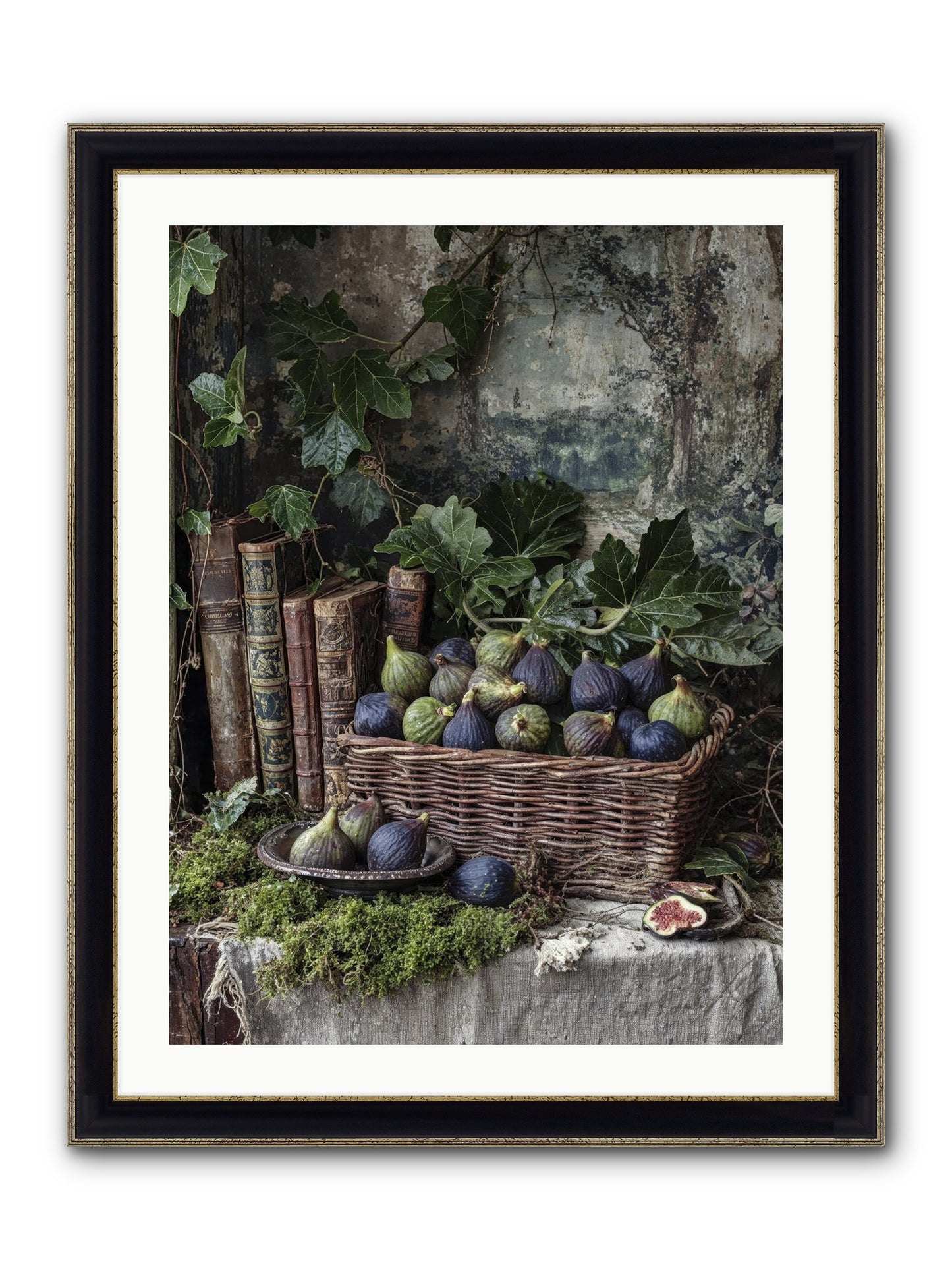 Grace Distilled Framed Print - Black & Gold 24x32