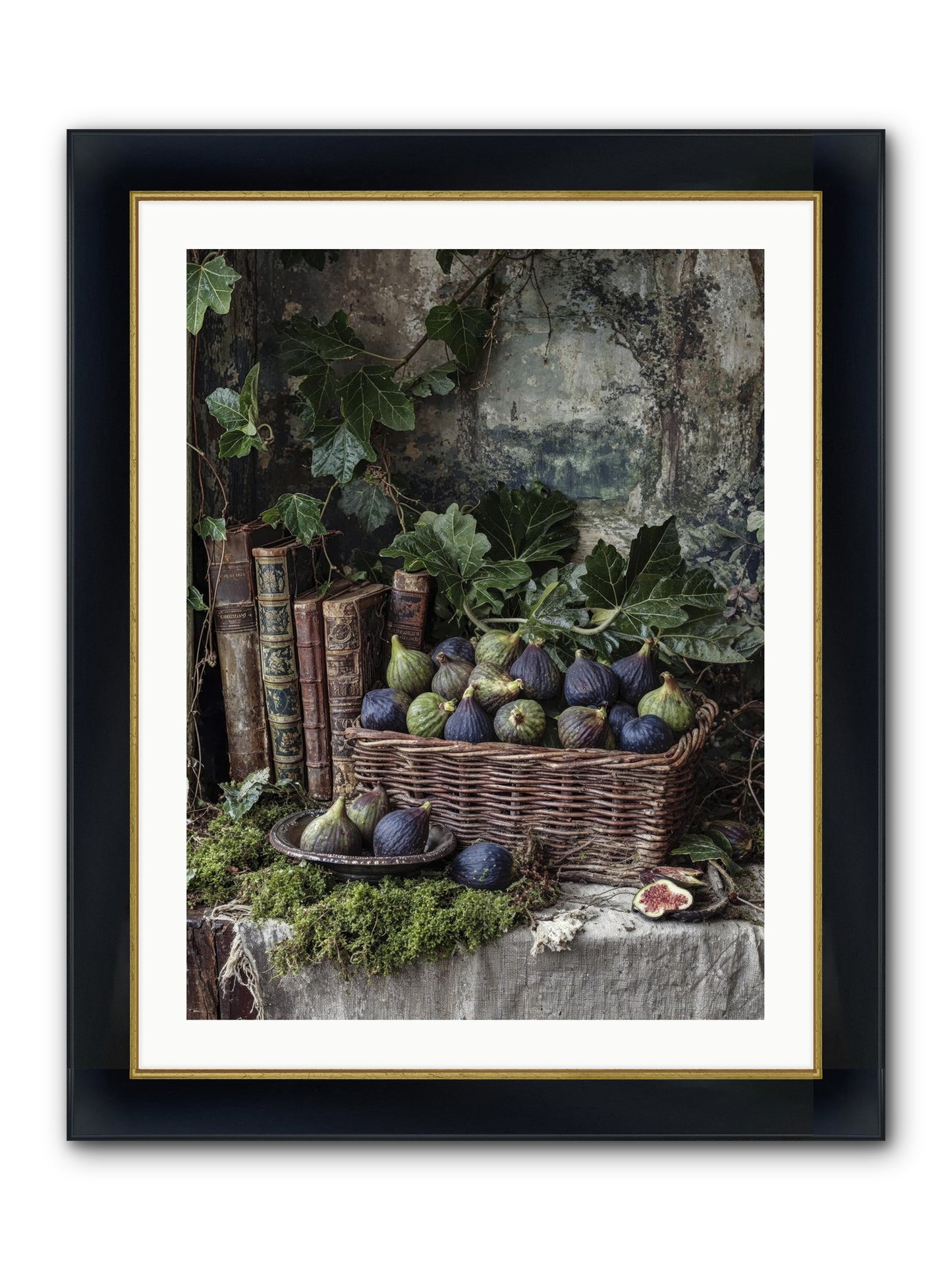 Grace Distilled Framed Print - Wide Black w/Gold 24x32