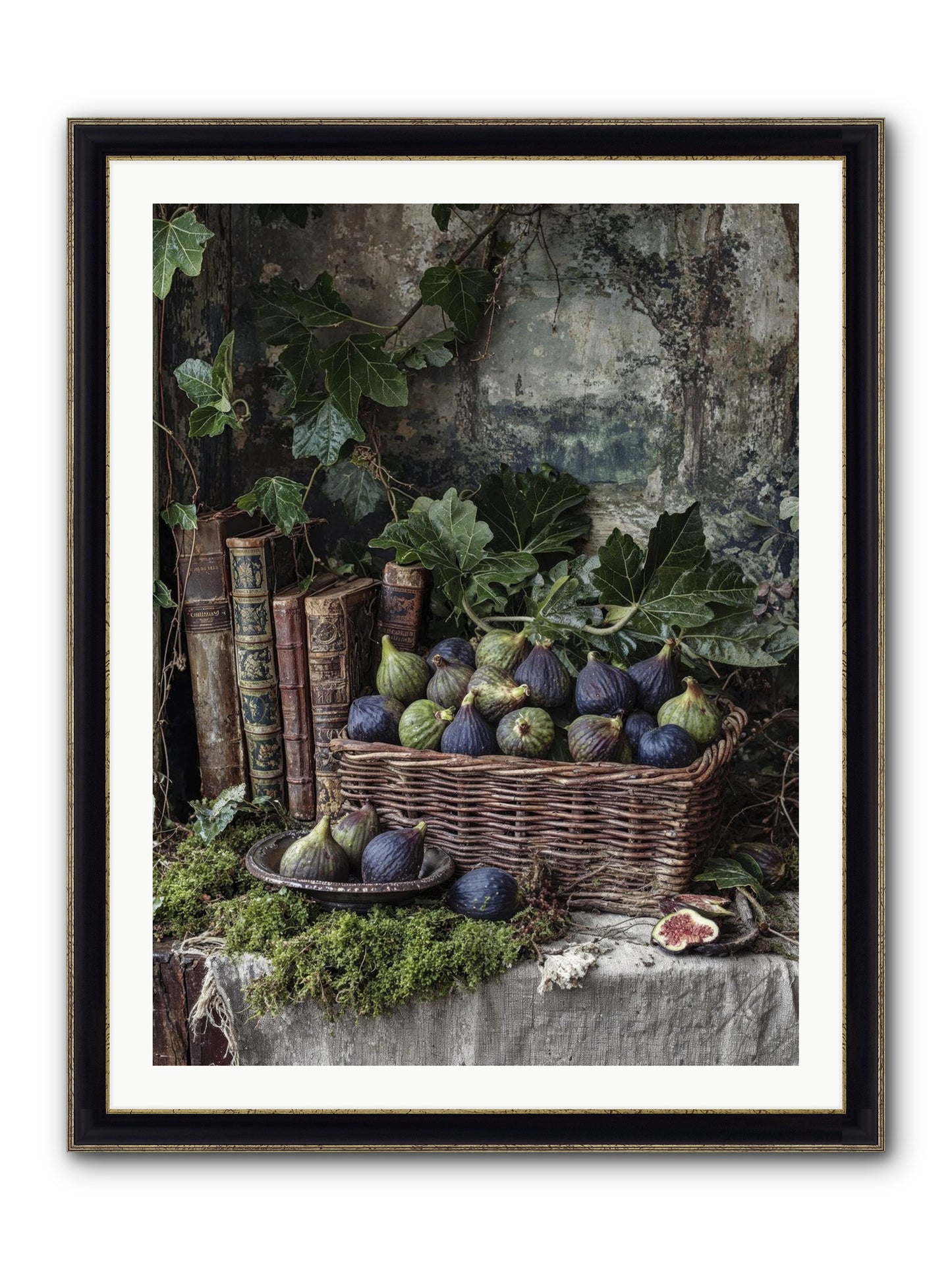 Grace Distilled Framed Print - Black & Gold 30x40