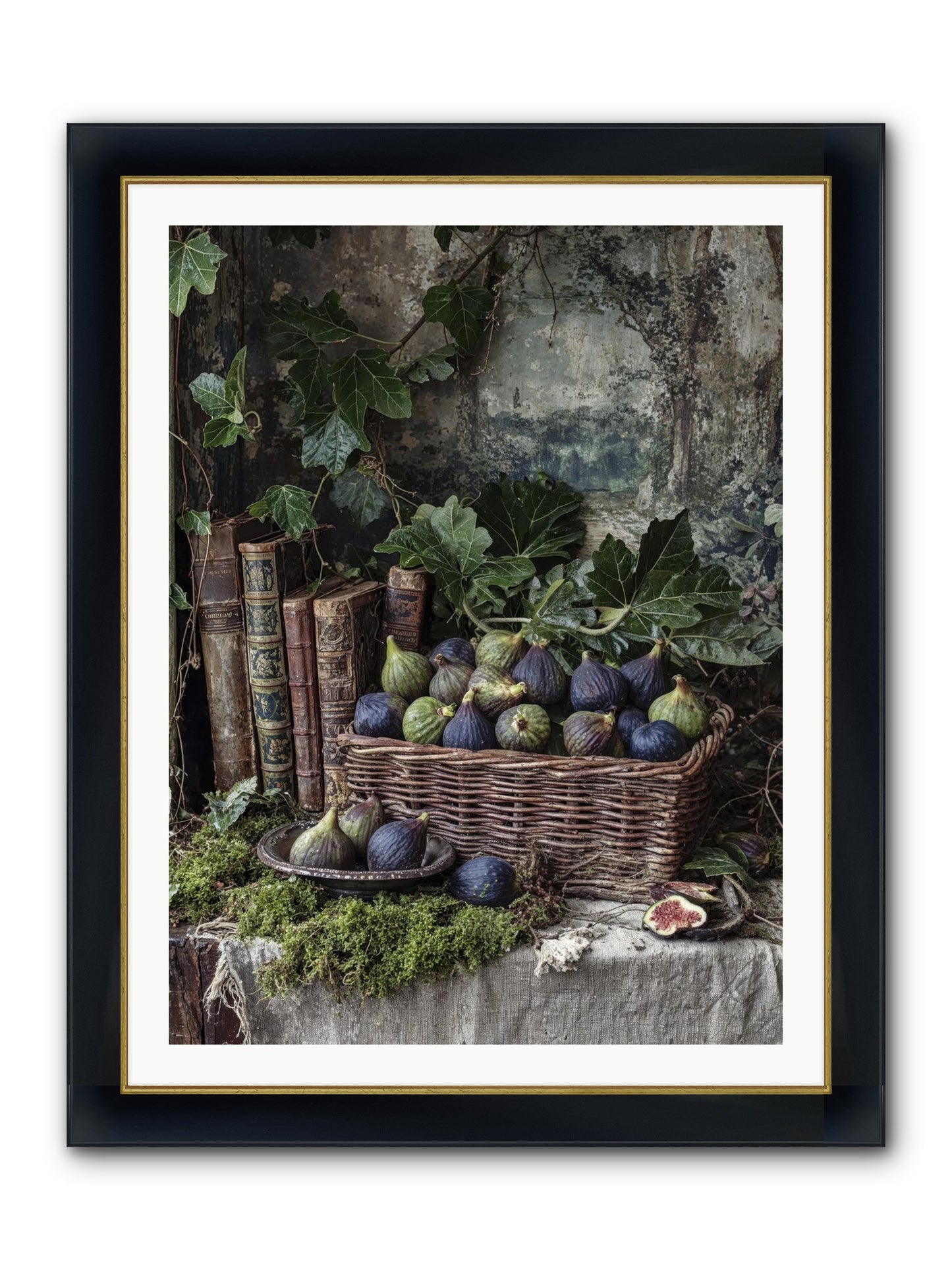 Grace Distilled Framed Print - Wide Black w/Gold 30x40