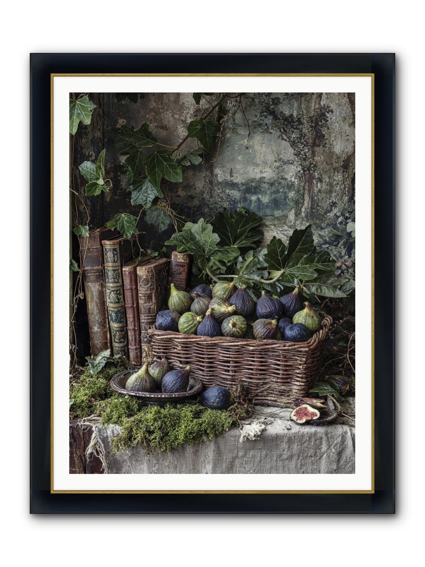 Grace Distilled Framed Print - Wide Black w/Gold 36x48