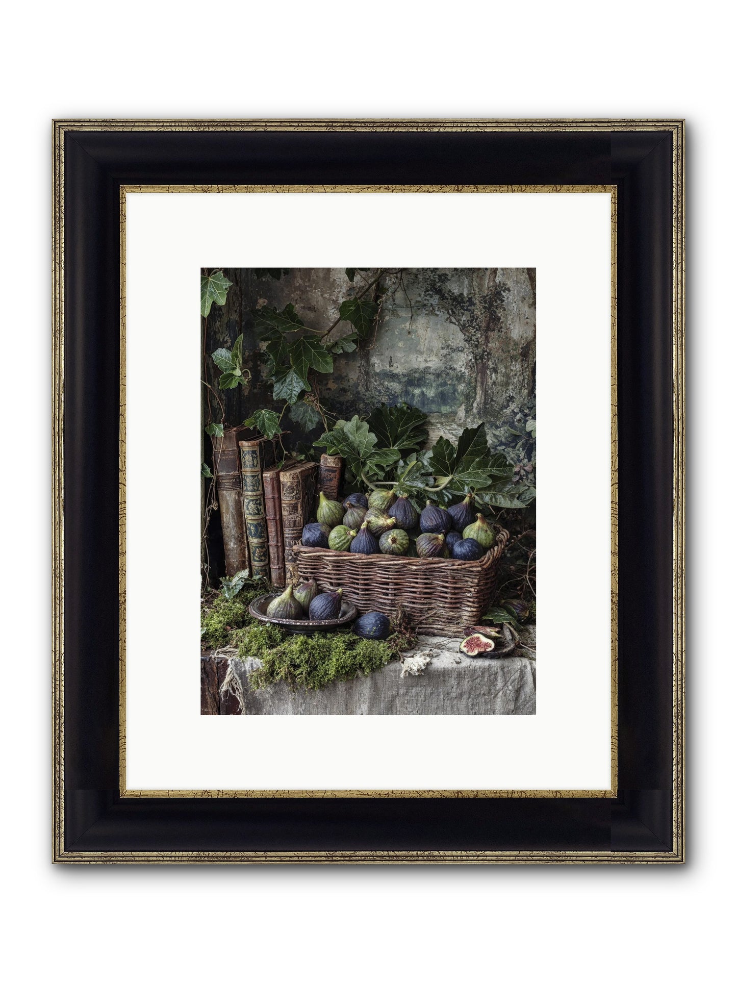 Grace Distilled Framed Print - Black & Gold 9x12