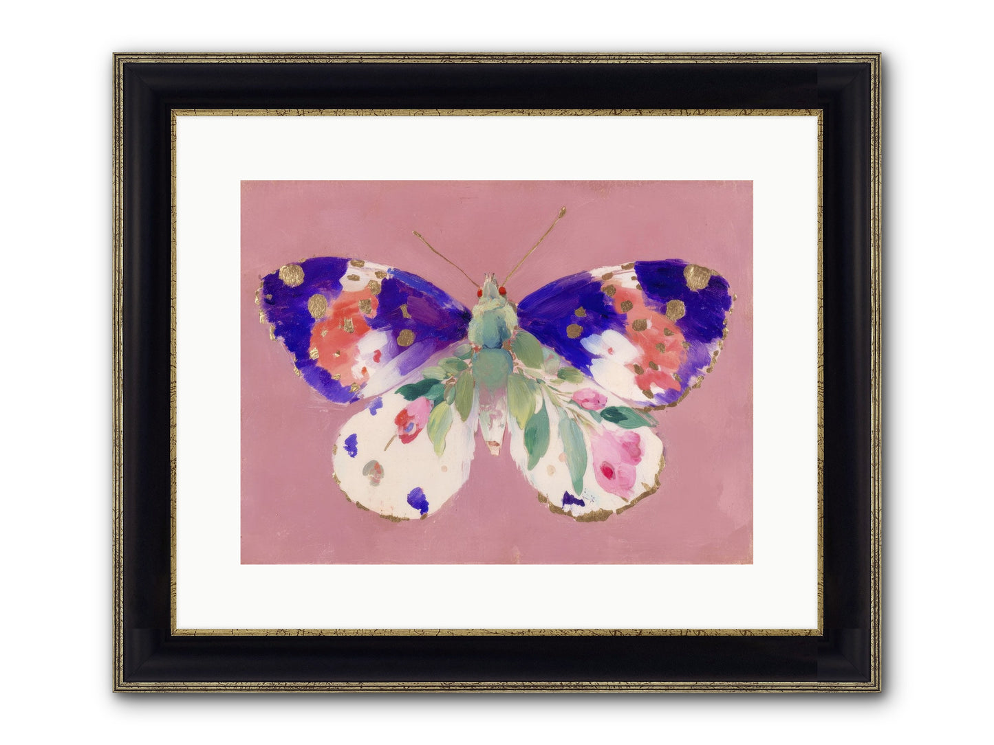 Grace Found Its Mirror Framed Print - Black & Gold 16x12