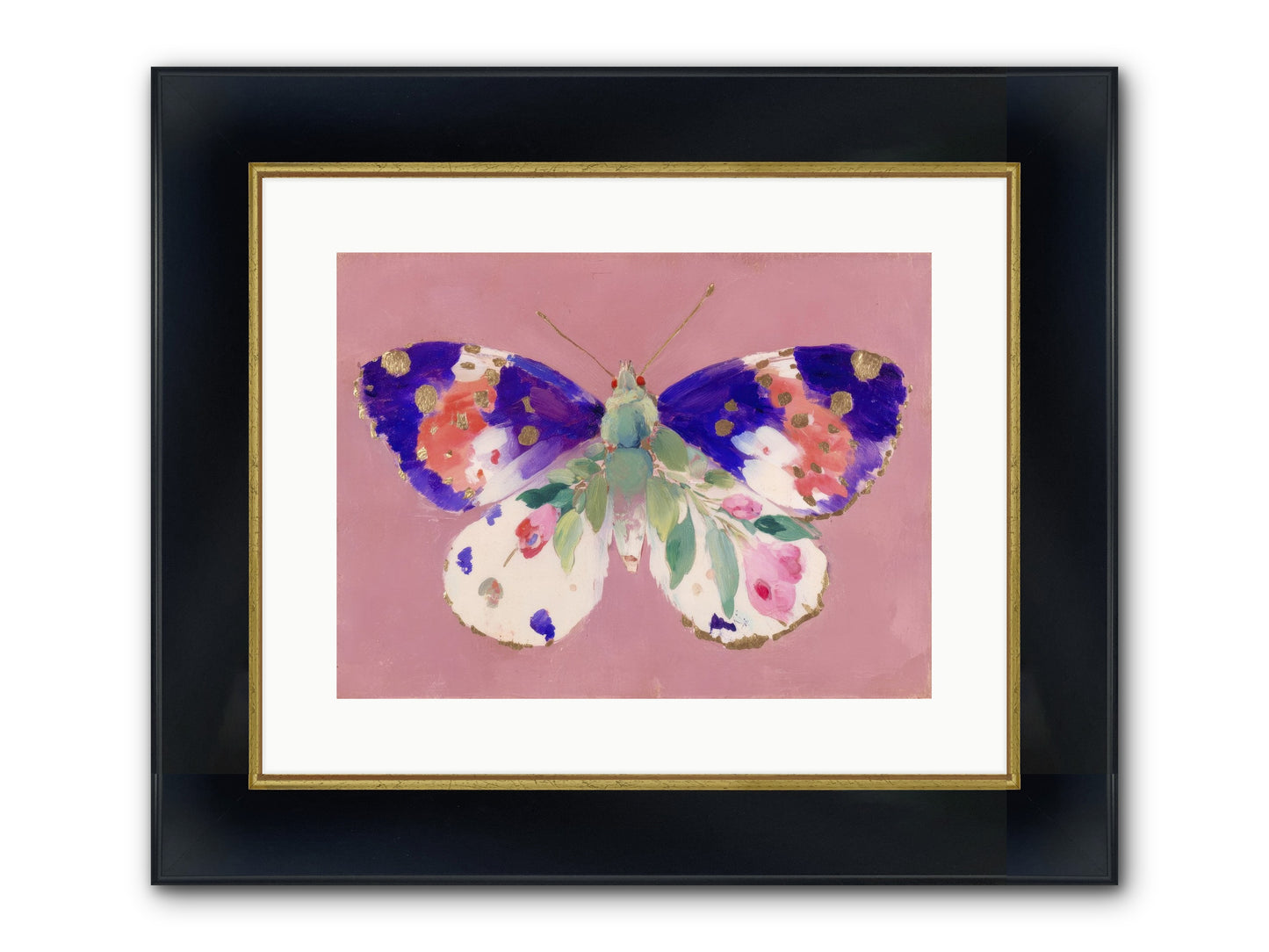 Grace Found Its Mirror Framed Print - Wide Black w/Gold 16x12