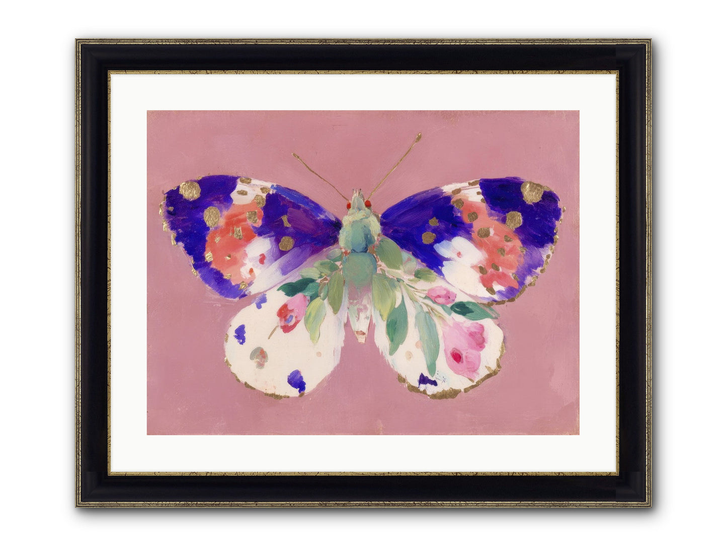 Grace Found Its Mirror Framed Print - Black & Gold 24x18