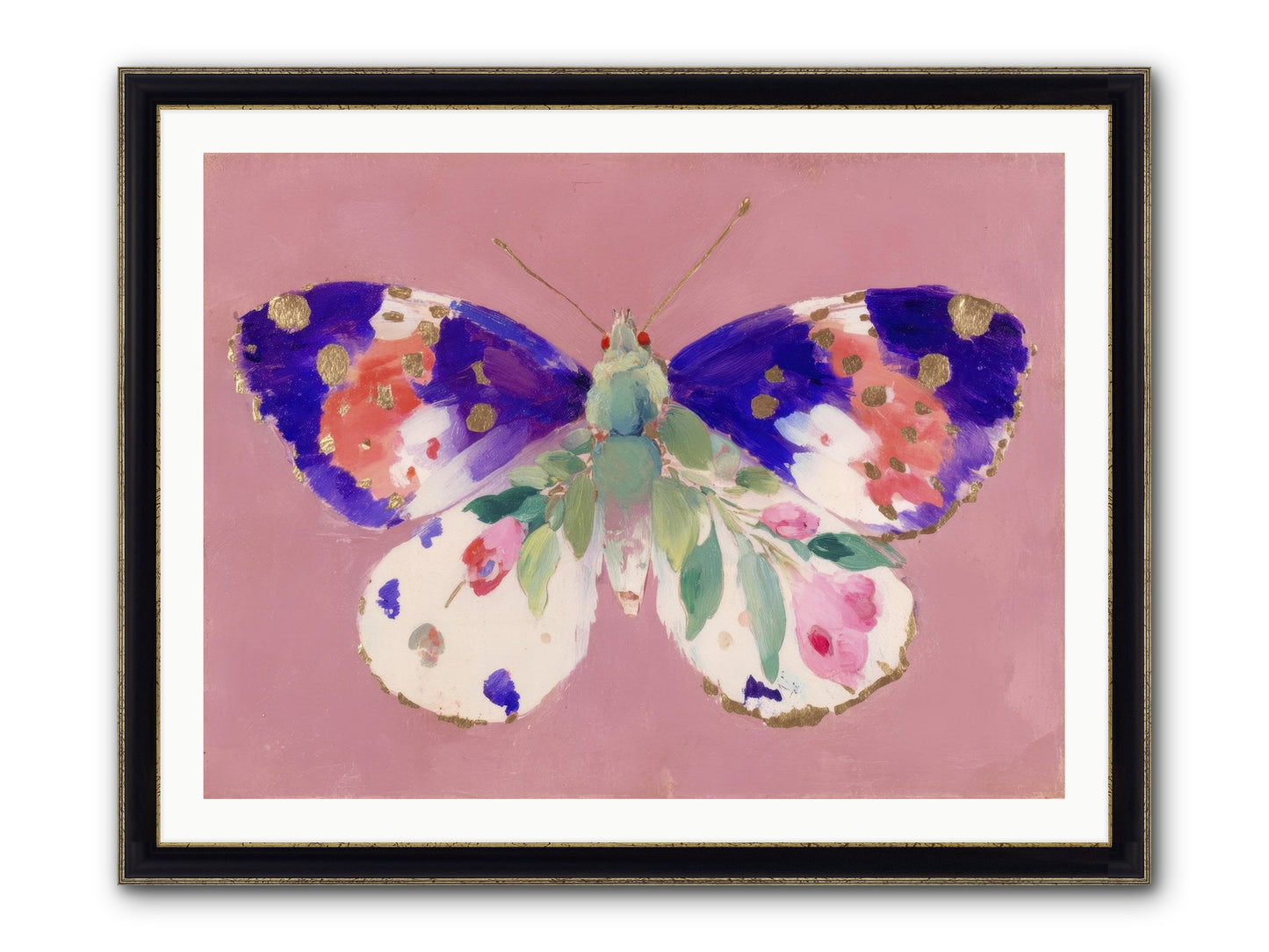 Grace Found Its Mirror Framed Print - Black & Gold 40x30