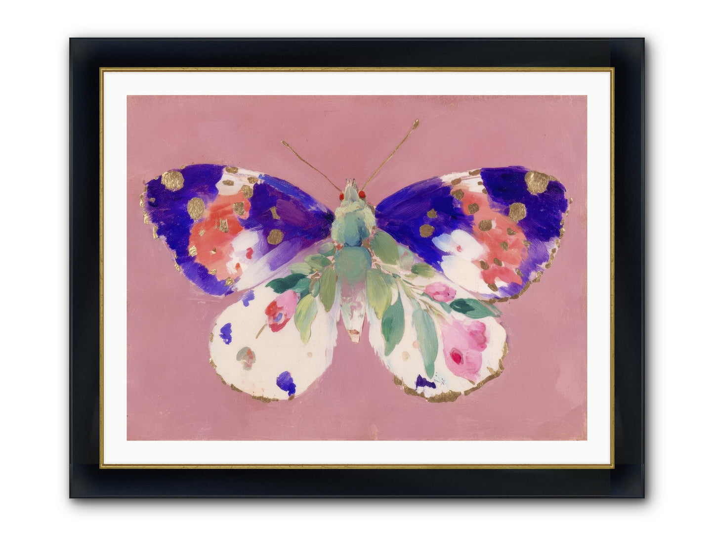 Grace Found Its Mirror Framed Print - Wide Black w/Gold 40x30