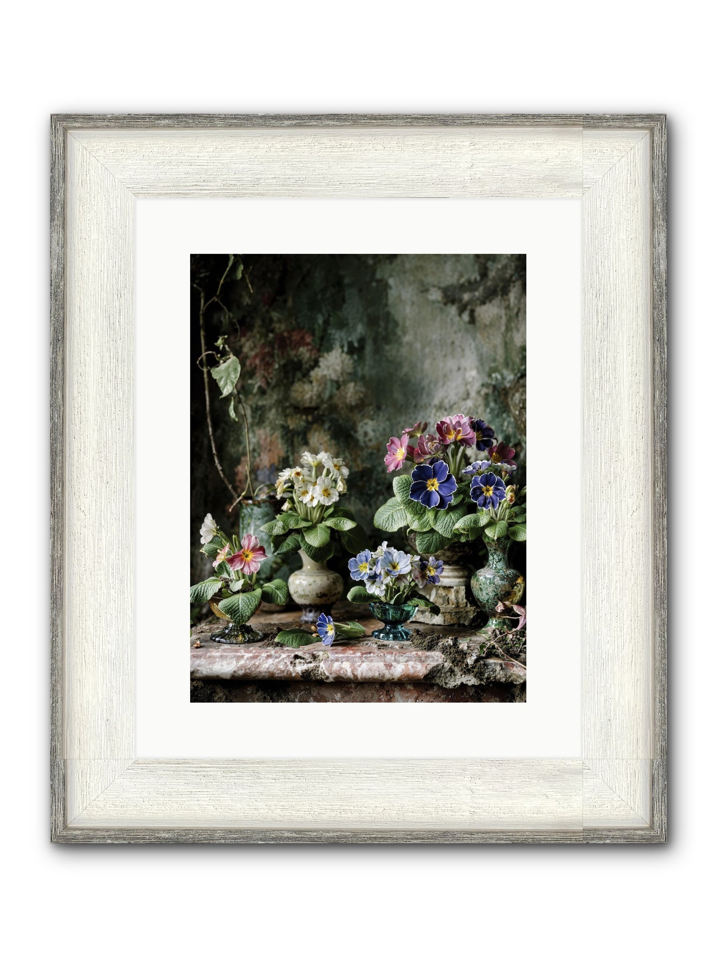 Grace Grows Here Framed Print - Driftwood White 12x16